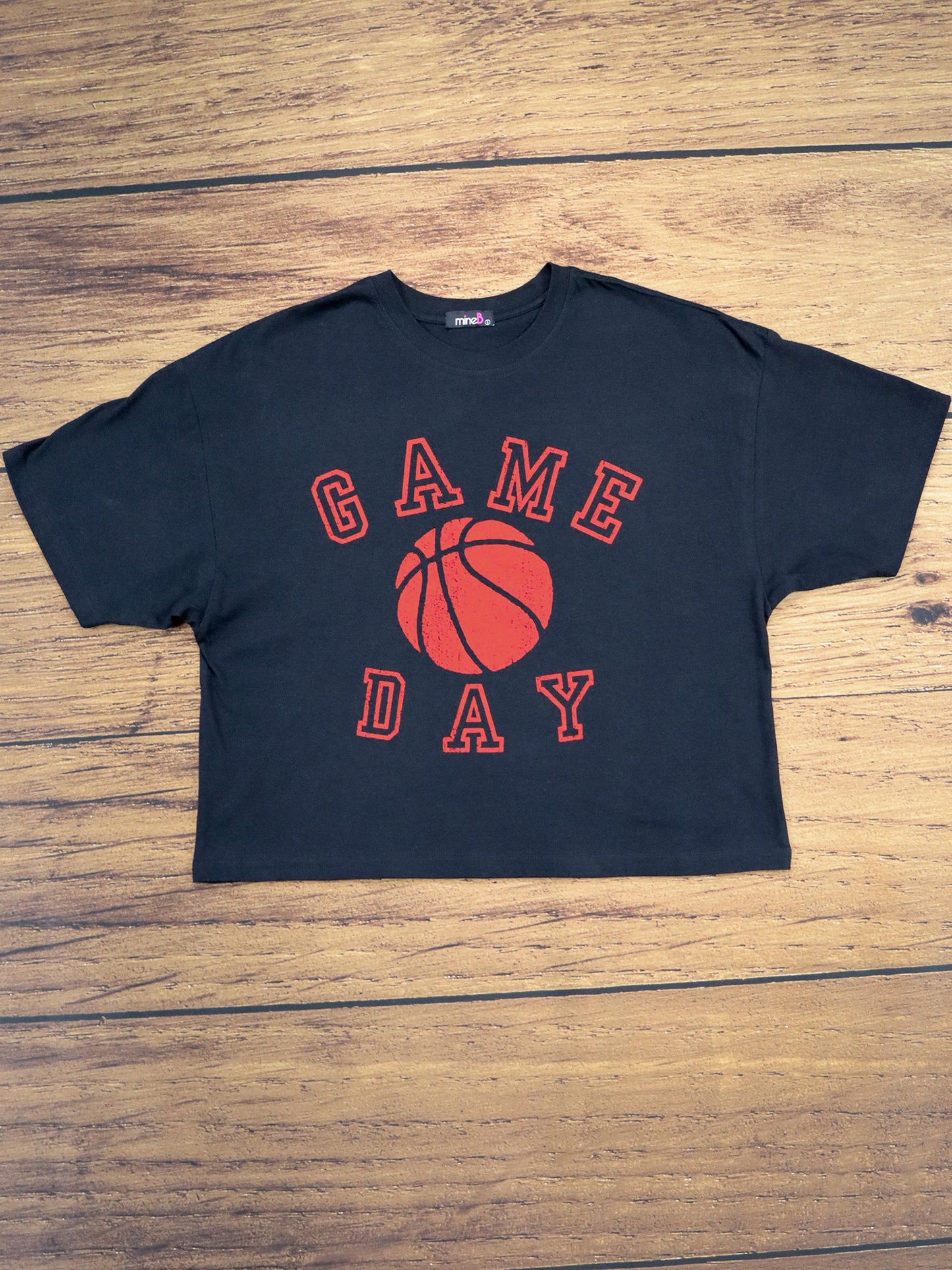Basketball Game Day- Crop Top- Black/Red