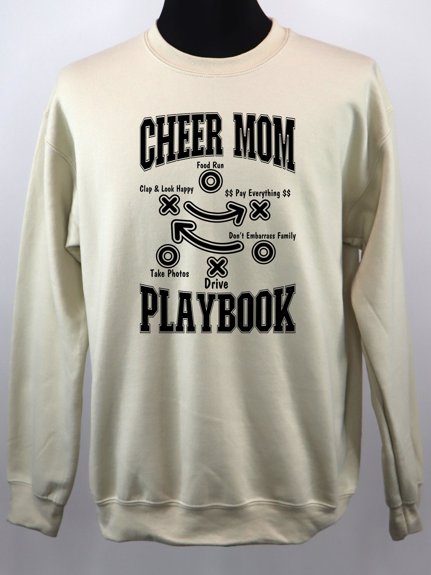 Cheer Mom Playbook (black) CREWNECK- Multiple Colors