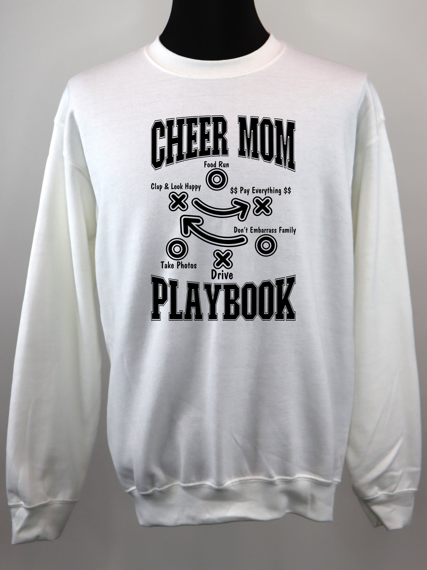 Cheer Mom Playbook (black) CREWNECK- Multiple Colors