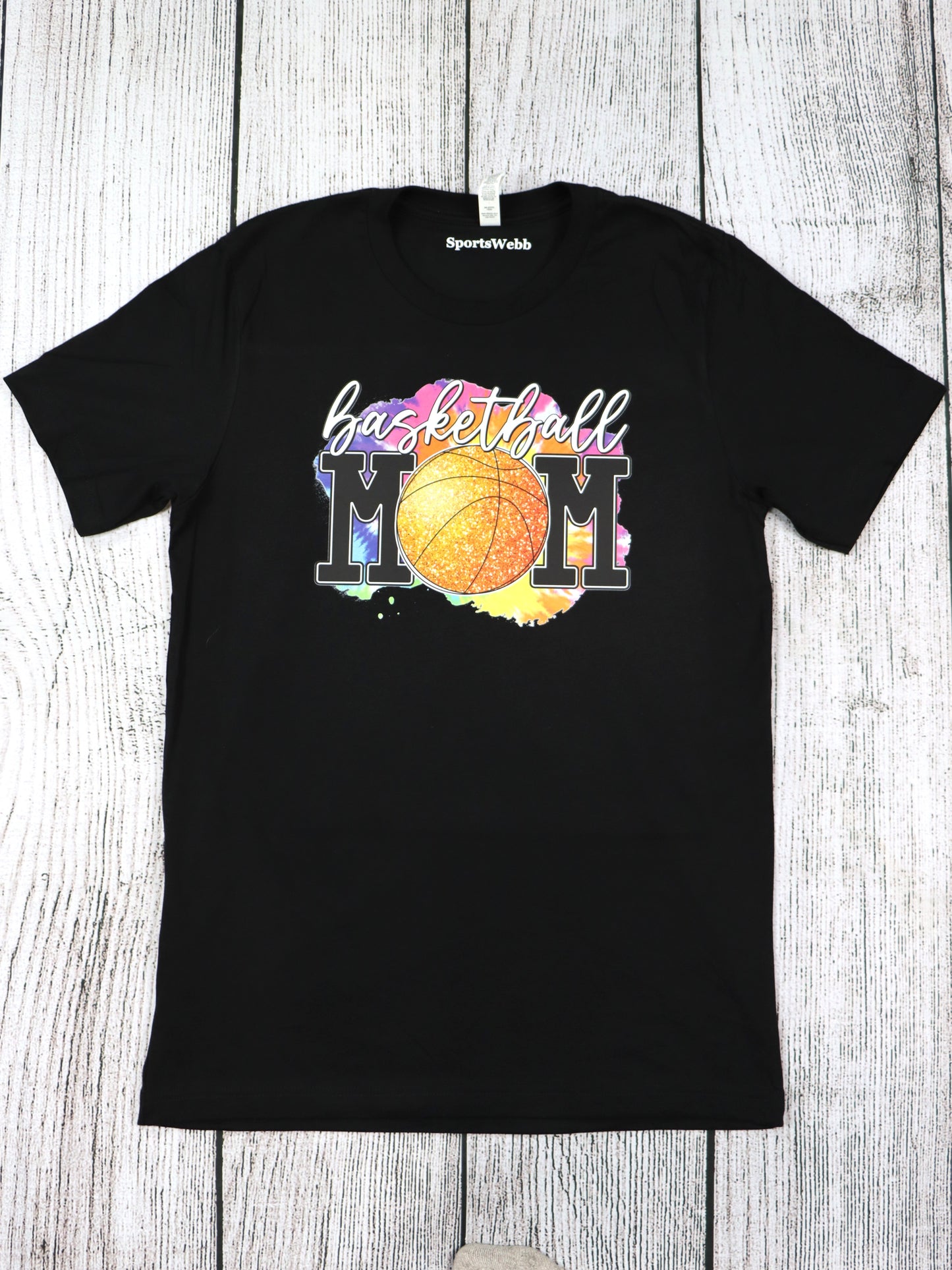 Colorful Basketball Mom TEE- Black