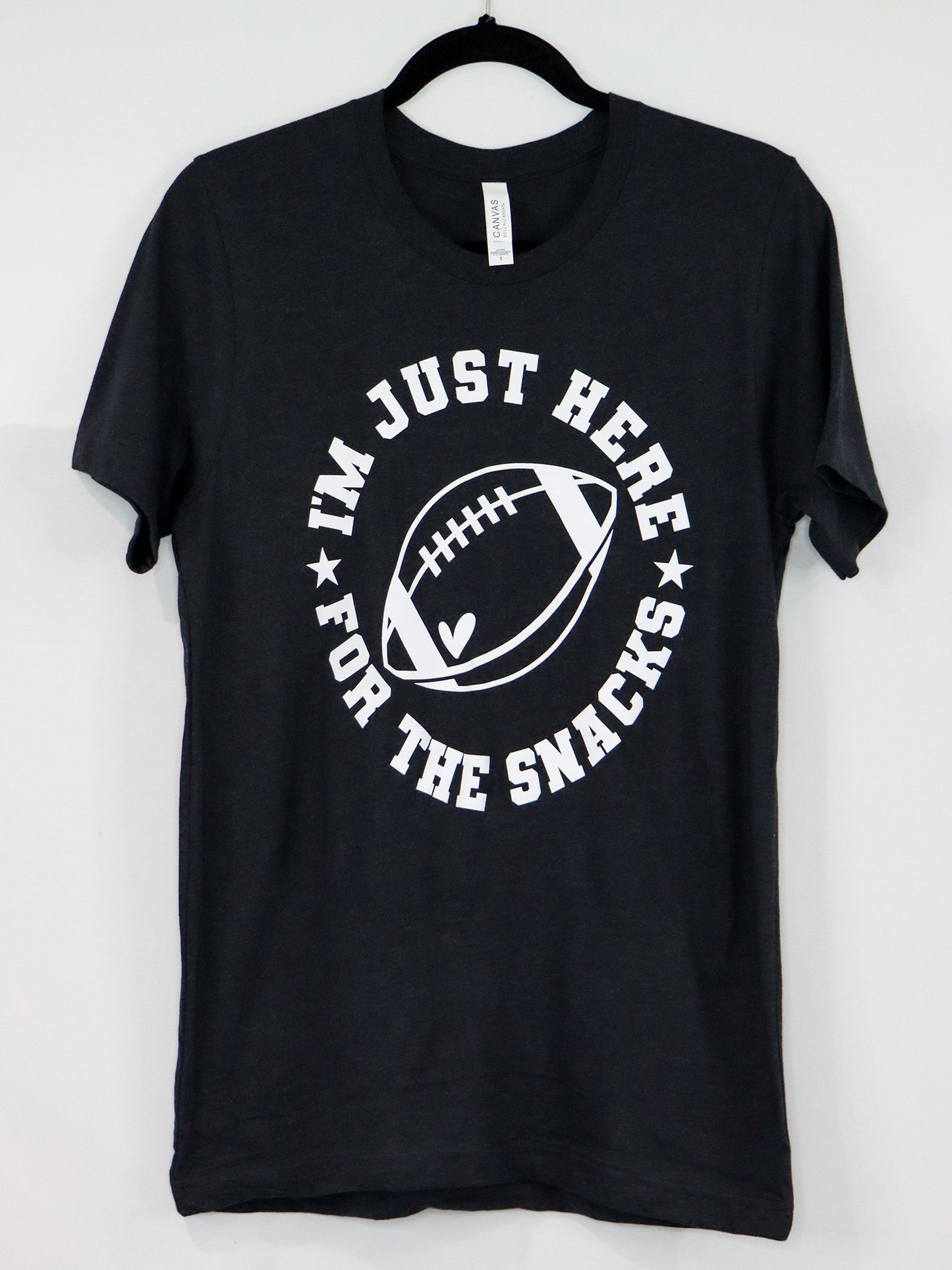 Football- Game Day- Here for the Snacks Tee- Black