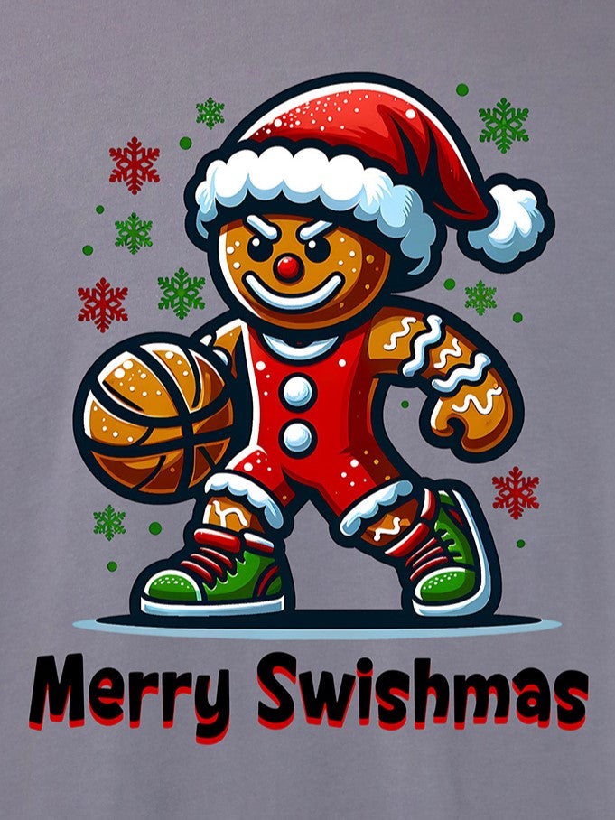 Basketball Christmas Merry Swishmas TEE- Multiple Colors