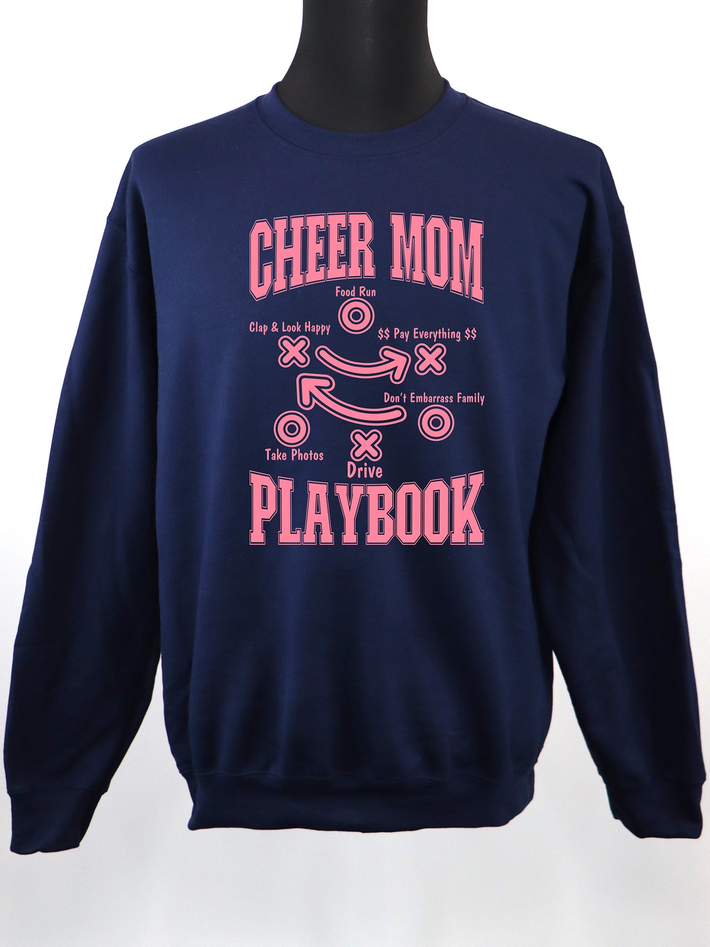 Cheer Mom Playbook (pink) CREWNECK- Multiple Colors