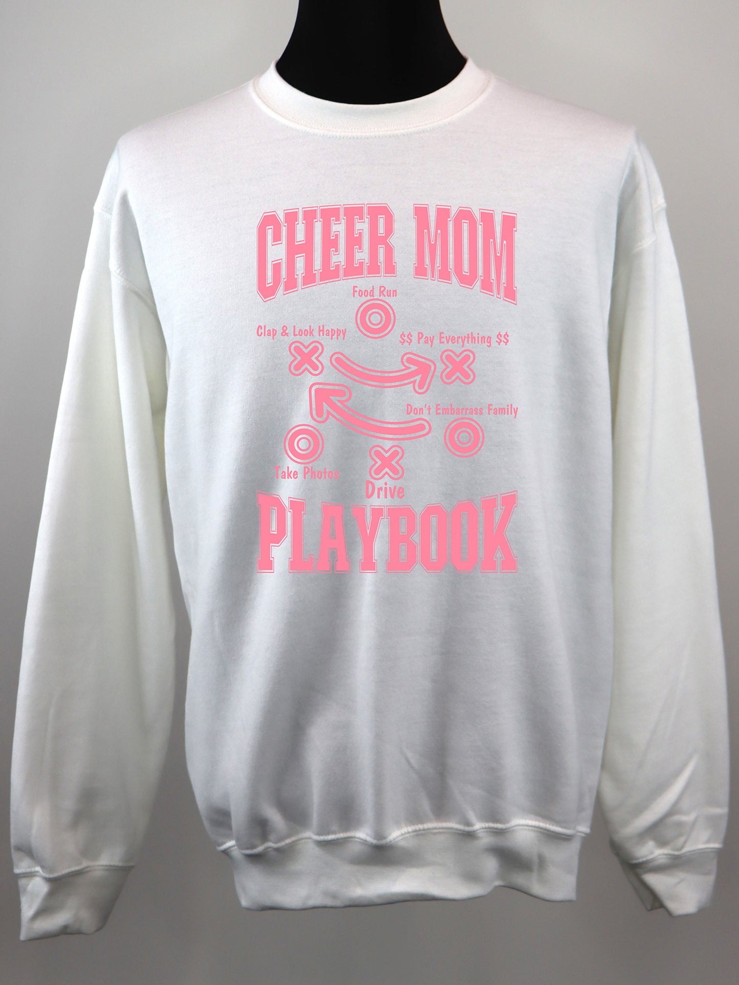Cheer Mom Playbook (pink) CREWNECK- Multiple Colors