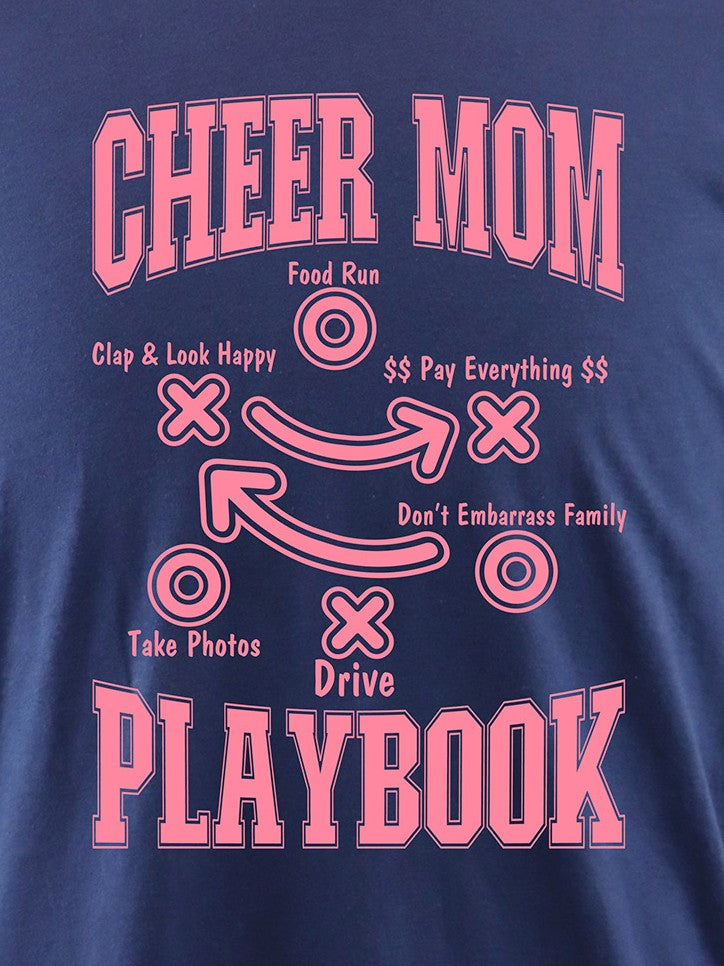 Cheer Mom Playbook (pink) LONG SLEEVE TEE- Multiple Colors