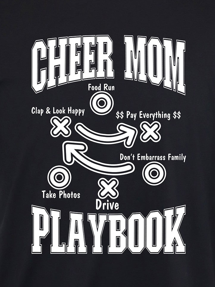 Cheer Mom Playbook (white) LONG SLEEVE TEE- Multiple Colors