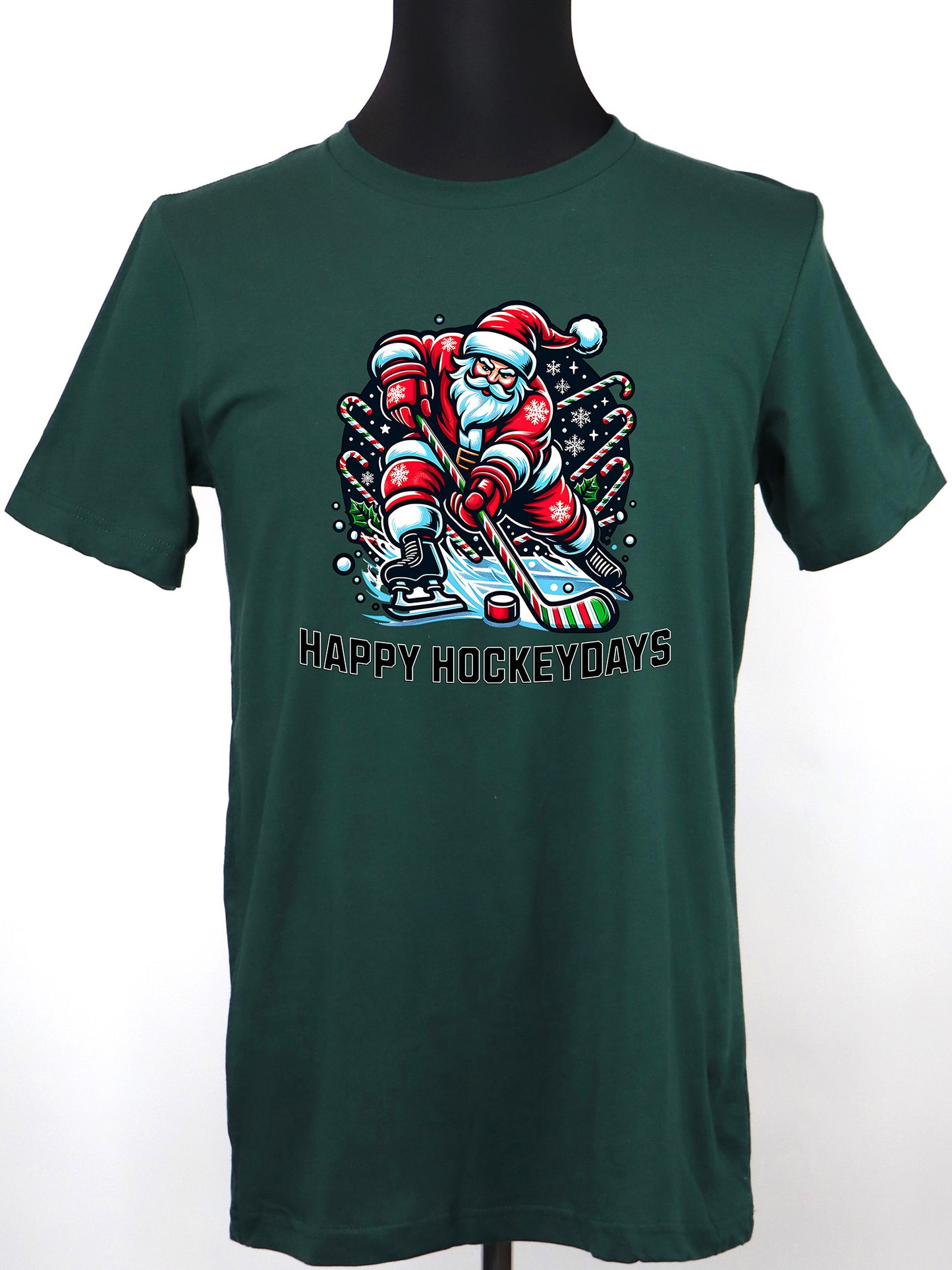 Hockey Christmas Happy Hockeydays TEE- Multiple Colors