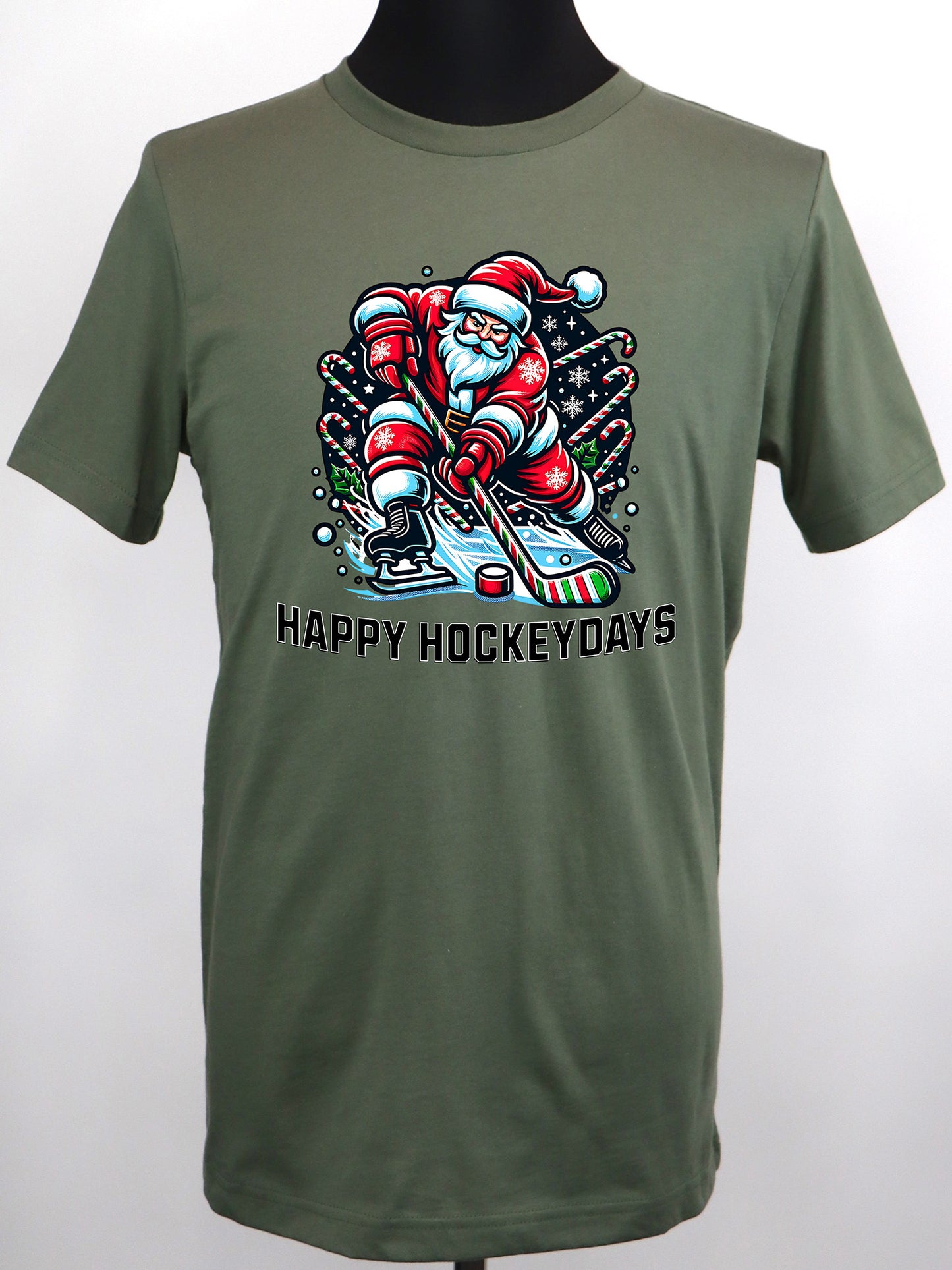 Hockey Christmas Happy Hockeydays TEE- Multiple Colors