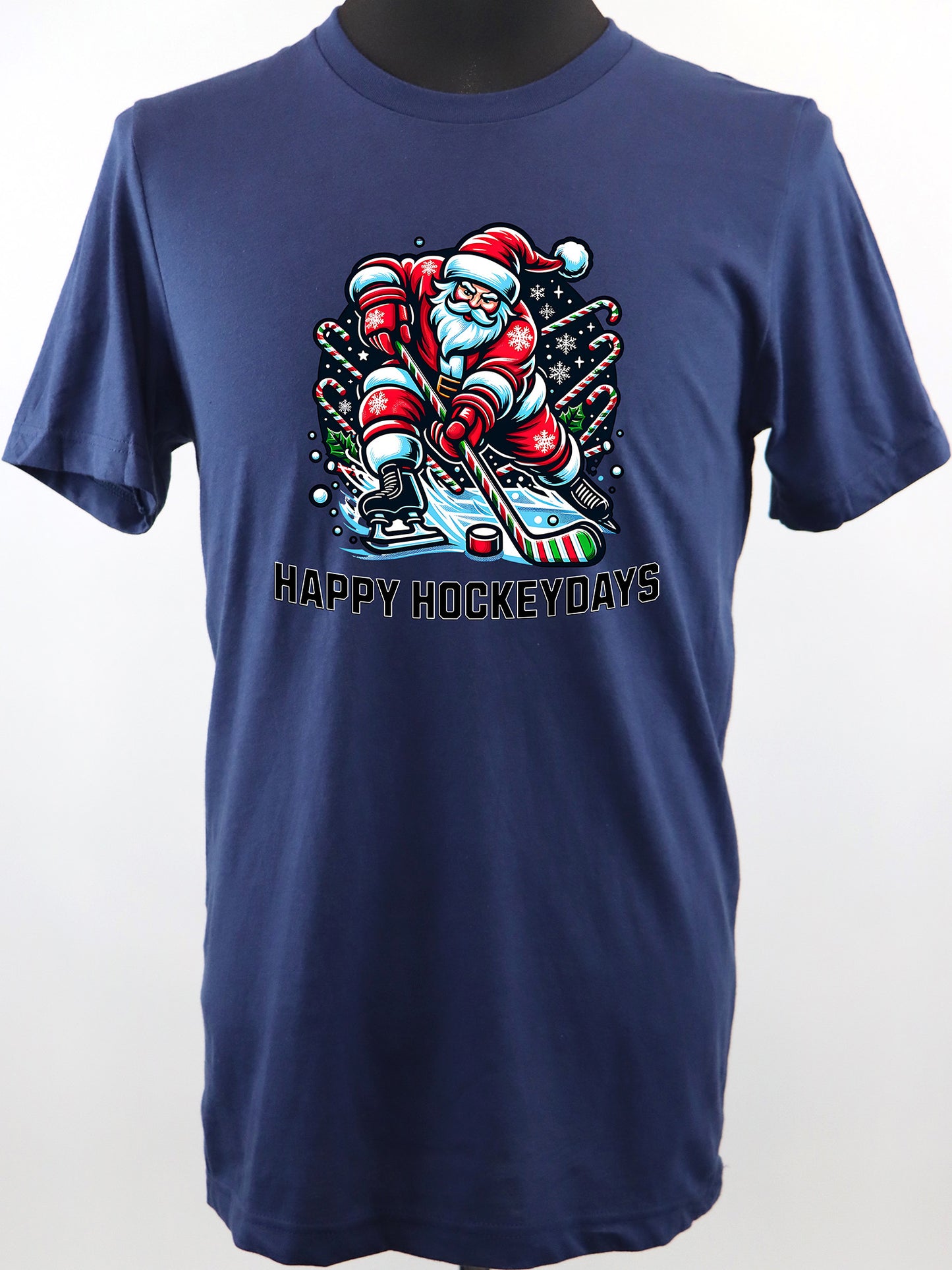 Hockey Christmas Happy Hockeydays TEE- Multiple Colors