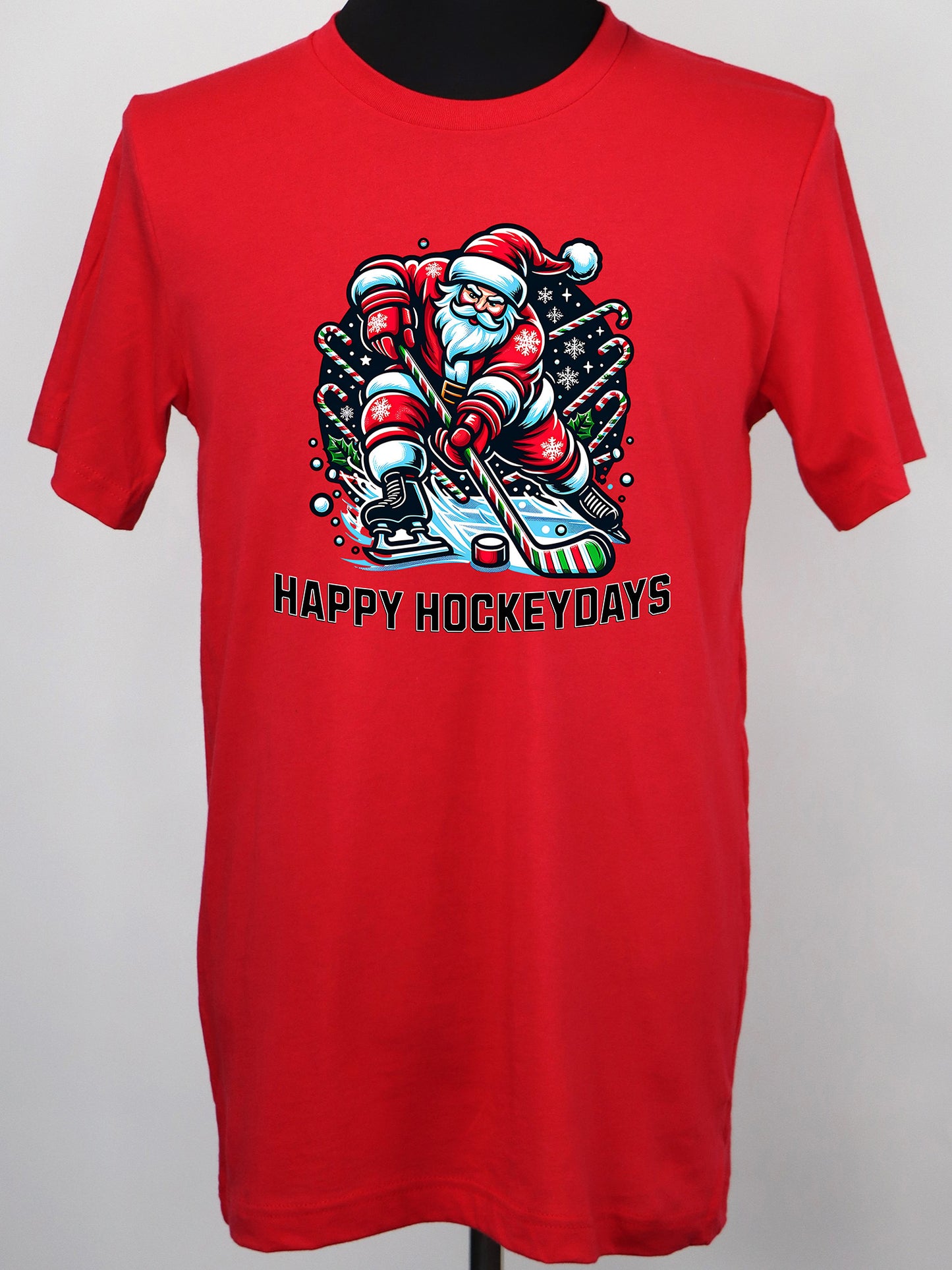 Hockey Christmas Happy Hockeydays TEE- Multiple Colors
