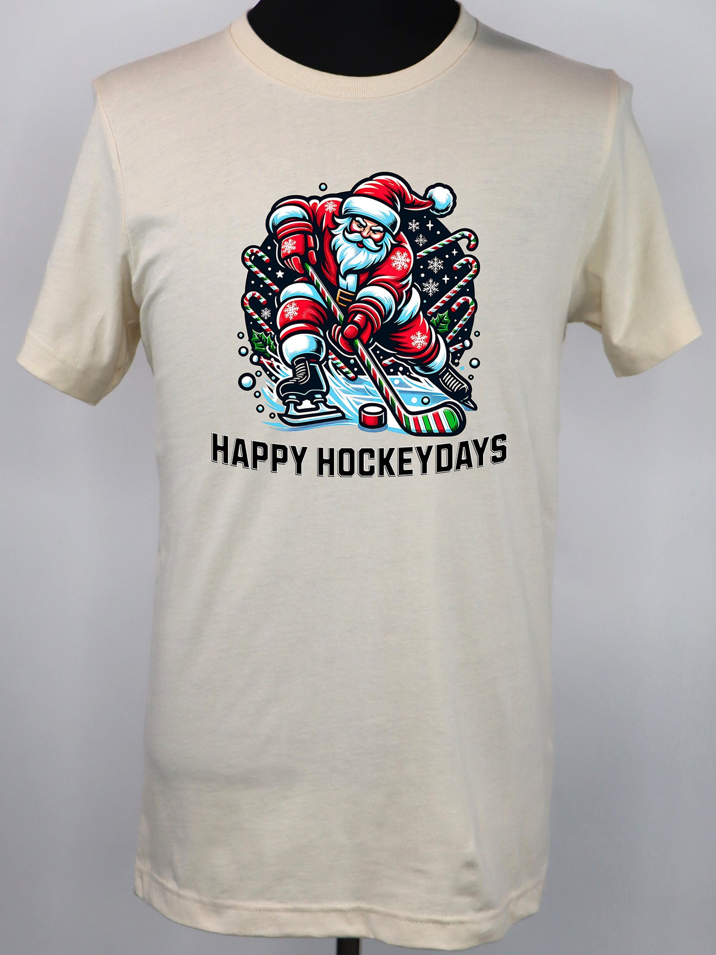 Hockey Christmas Happy Hockeydays TEE- Multiple Colors