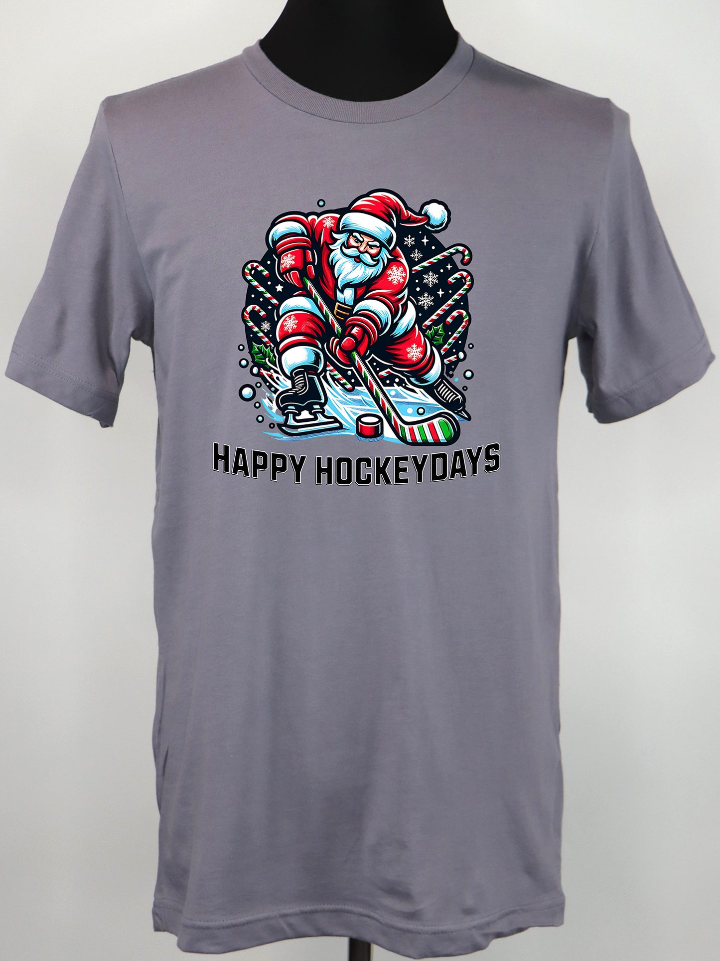 Hockey Christmas Happy Hockeydays TEE- Multiple Colors