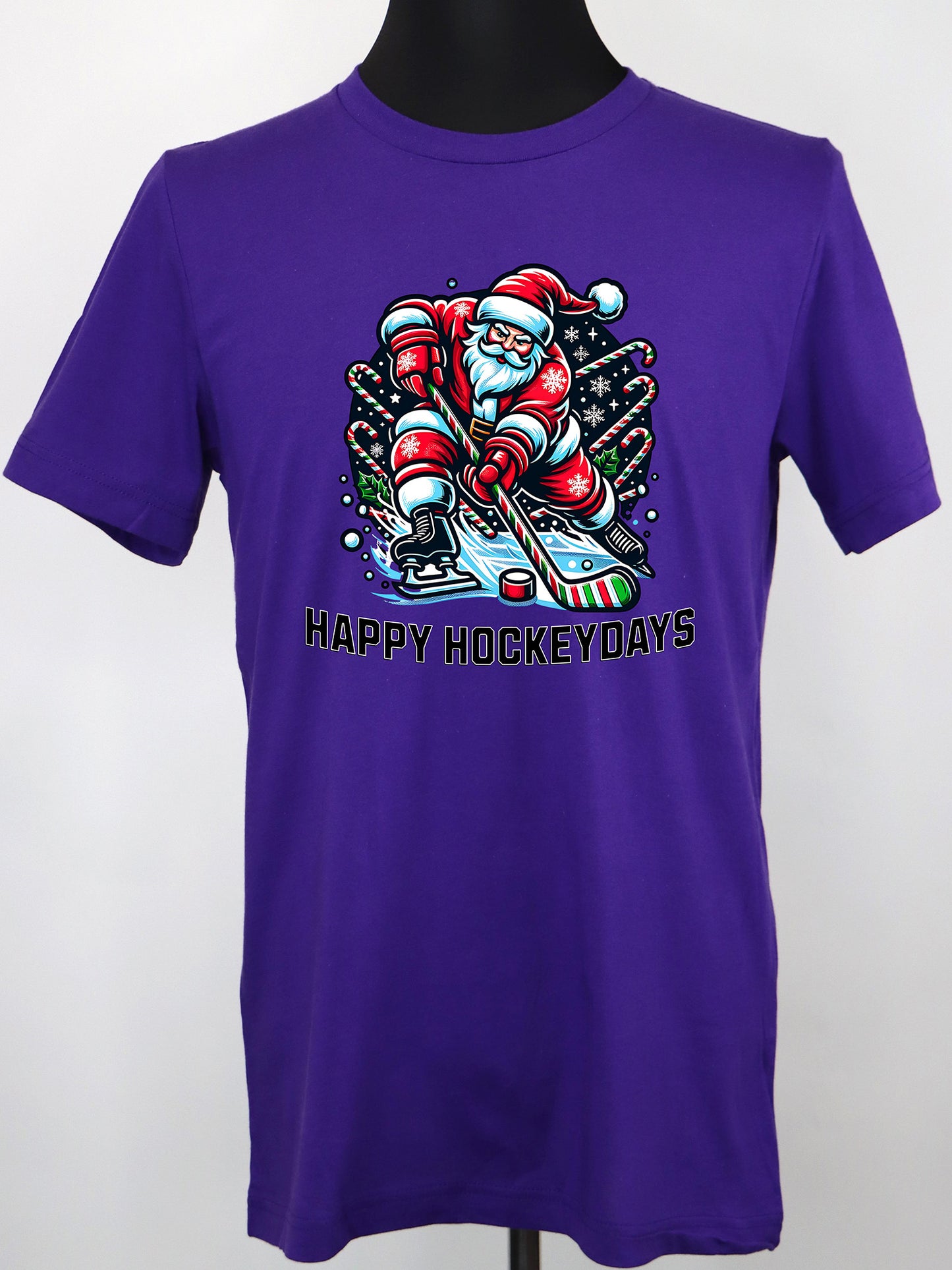 Hockey Christmas Happy Hockeydays TEE- Multiple Colors