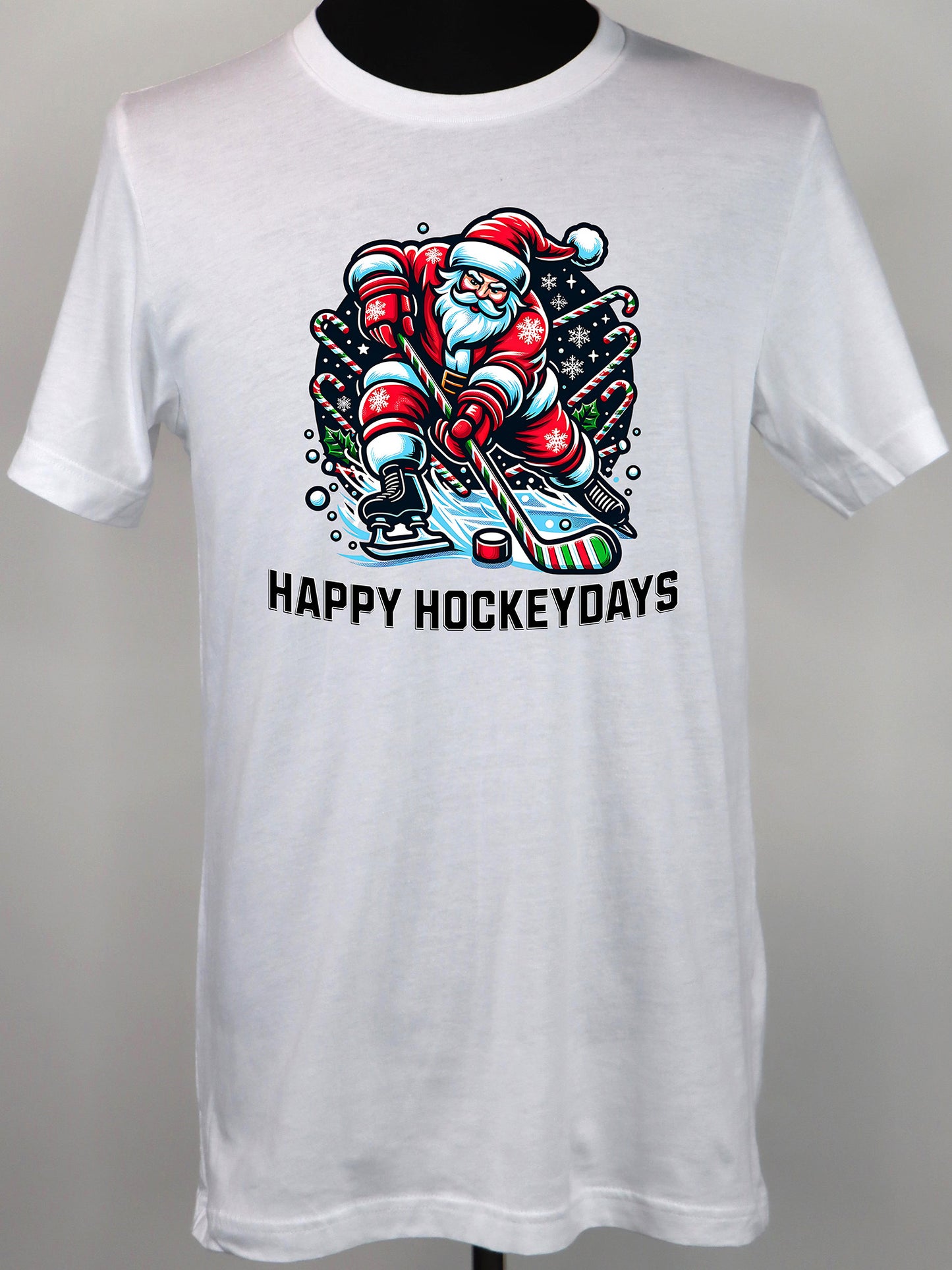 Hockey Christmas Happy Hockeydays TEE- Multiple Colors