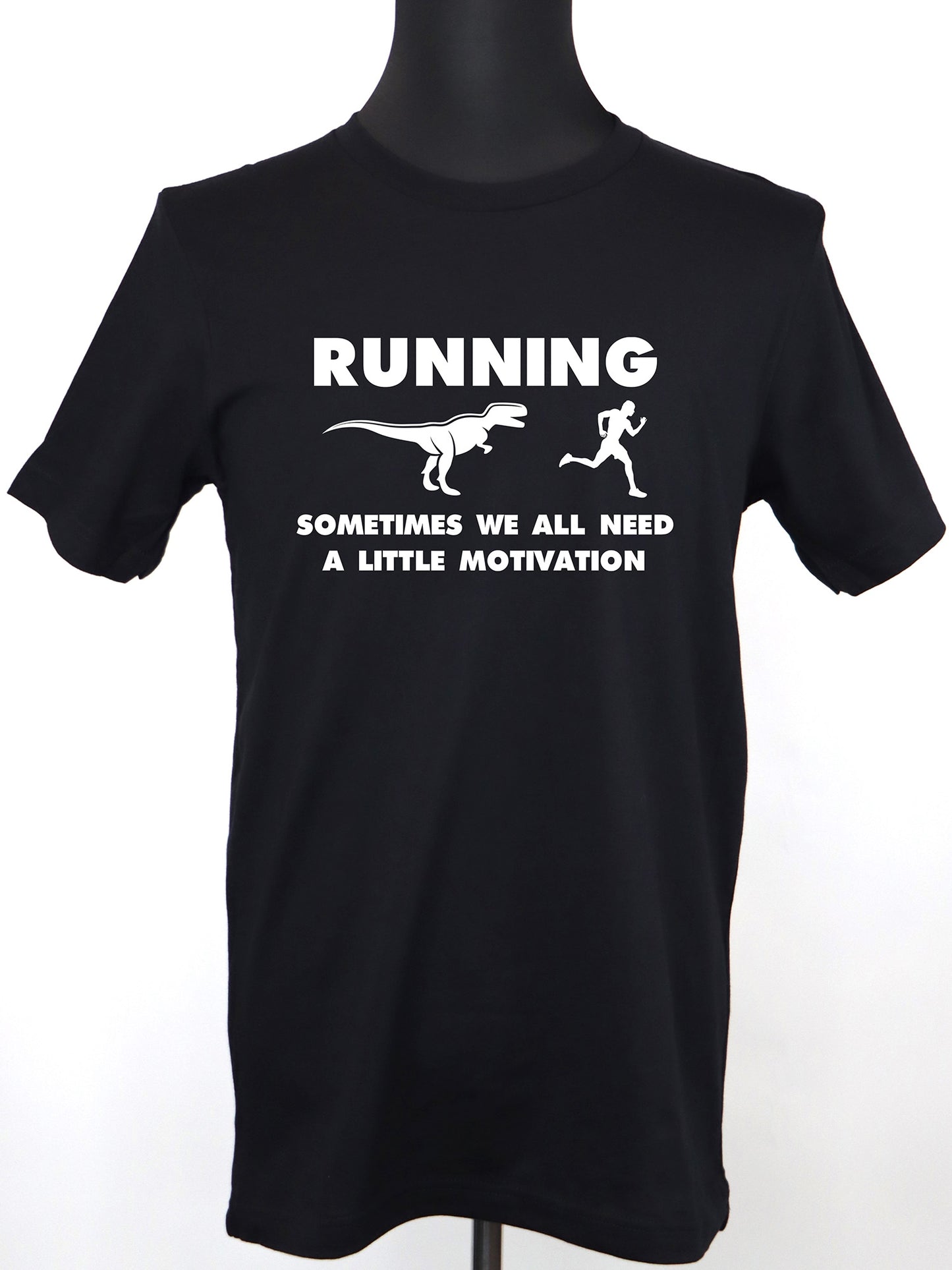 Running Dinosaur Motivation (white) TEE- Multiple Colors