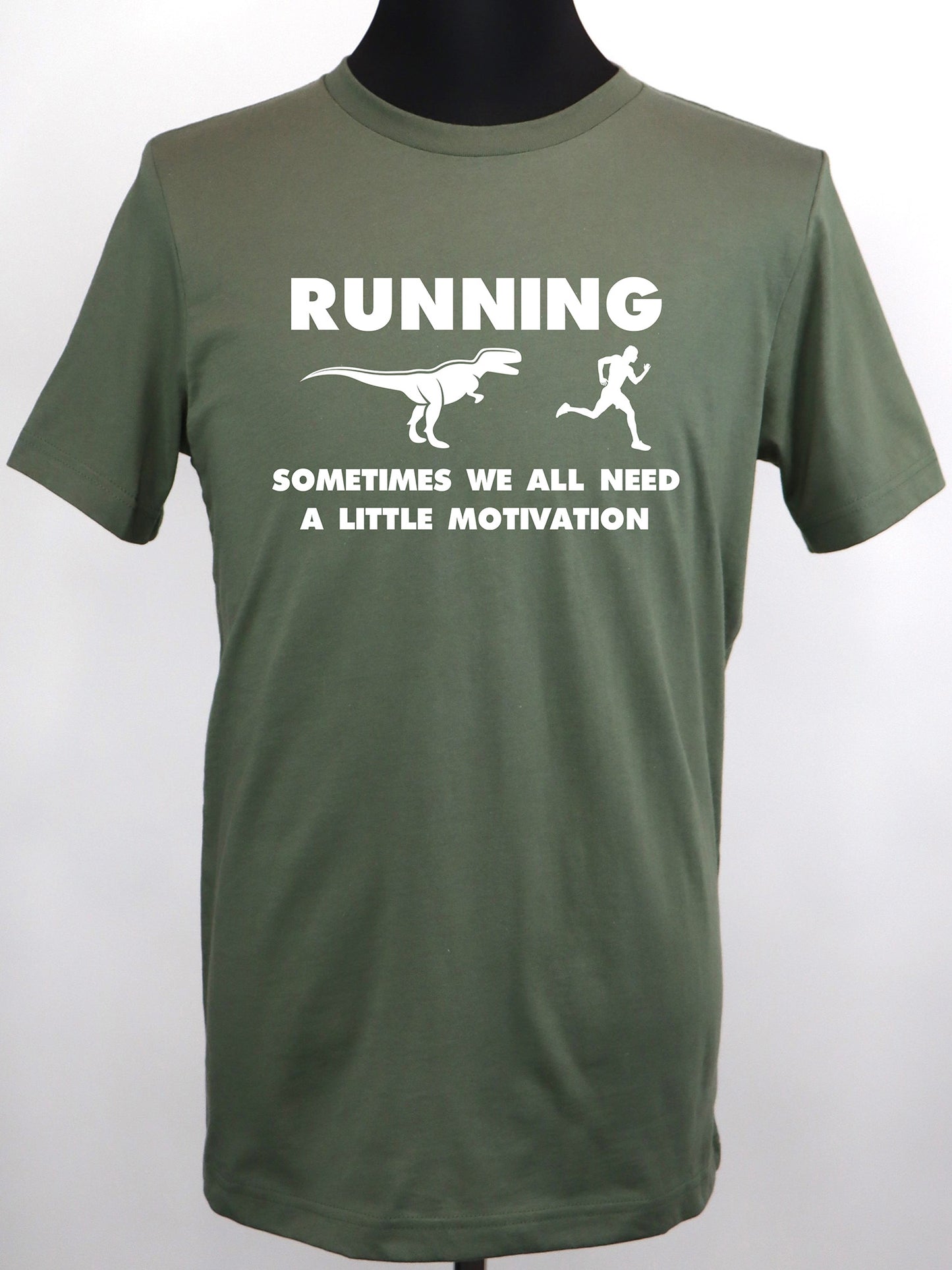Running Dinosaur Motivation (white) TEE- Multiple Colors