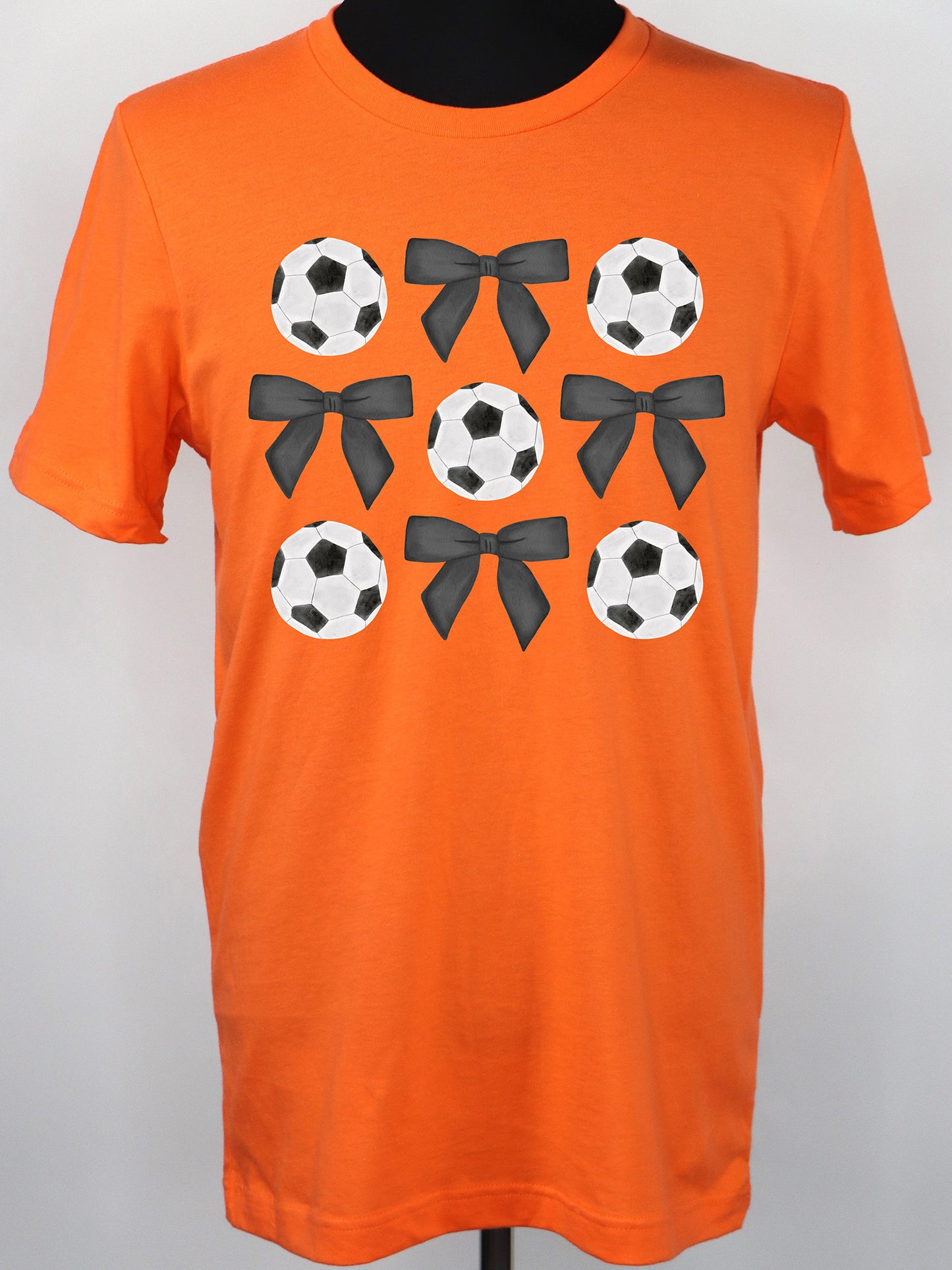 Soccer Coquette Black Bows TEE- Multiple Colors