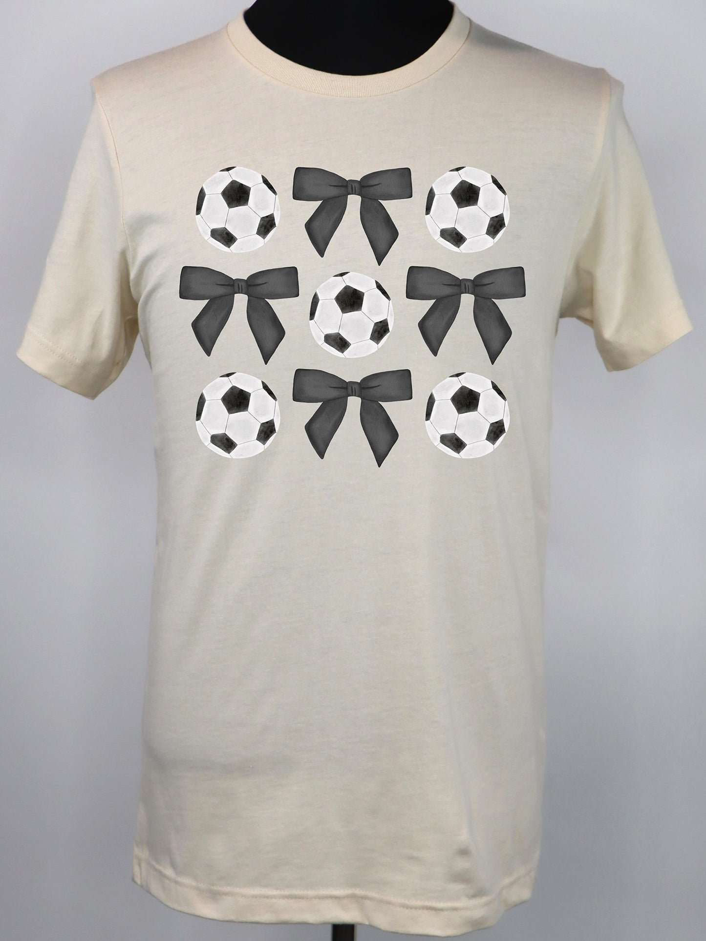 Soccer Coquette Black Bows TEE- Multiple Colors