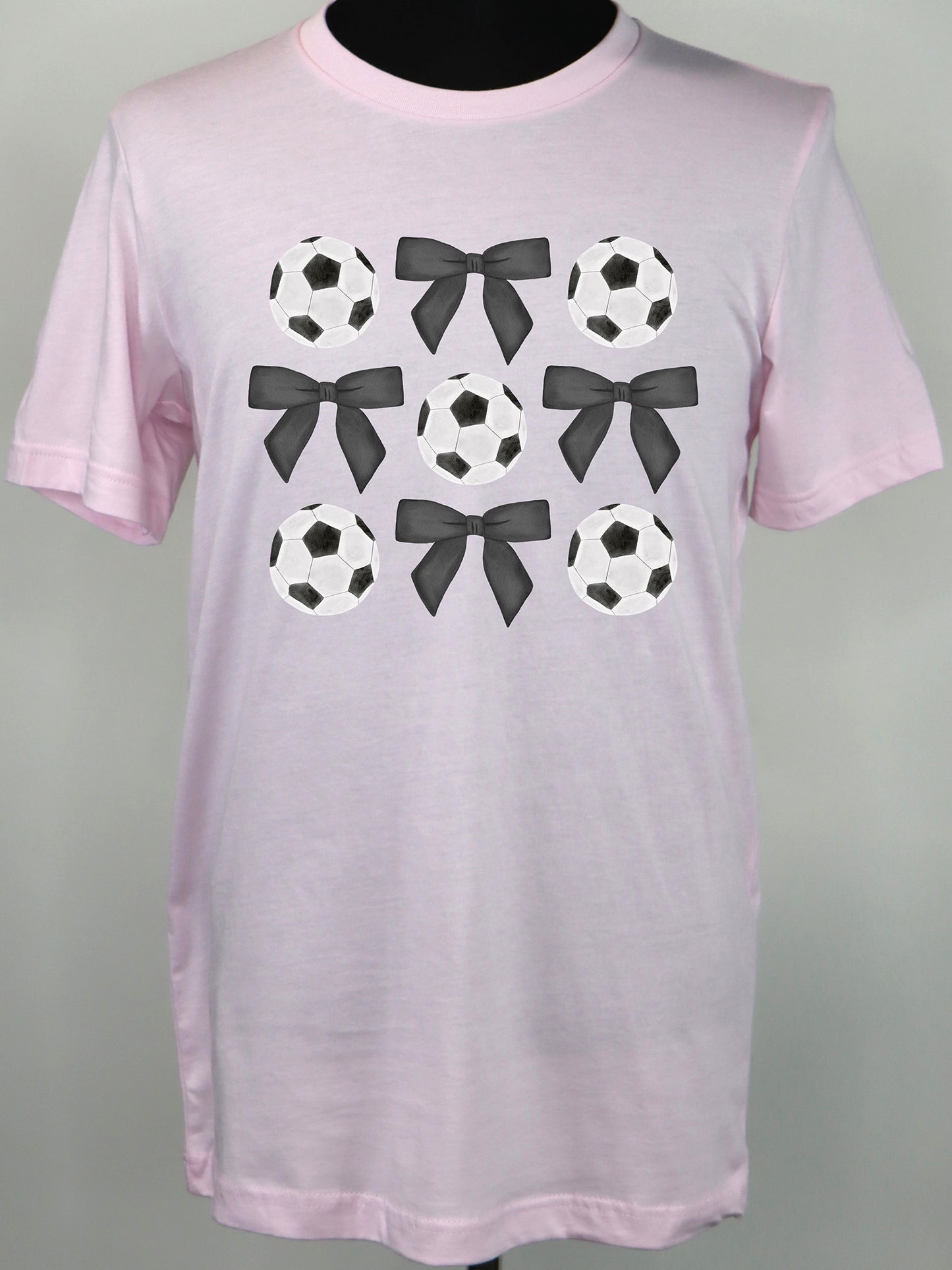Soccer Coquette Black Bows TEE- Multiple Colors