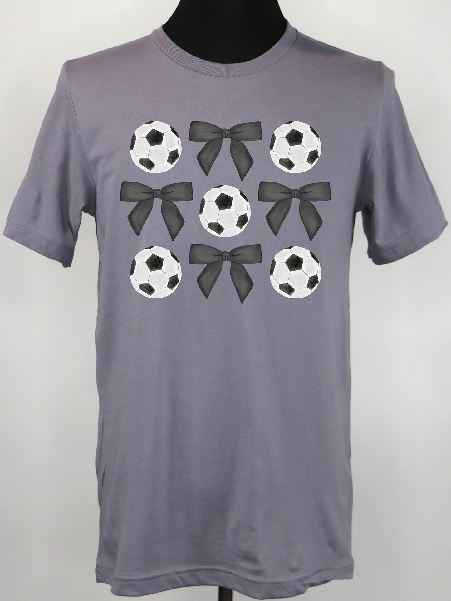 Soccer Coquette Black Bows TEE- Multiple Colors