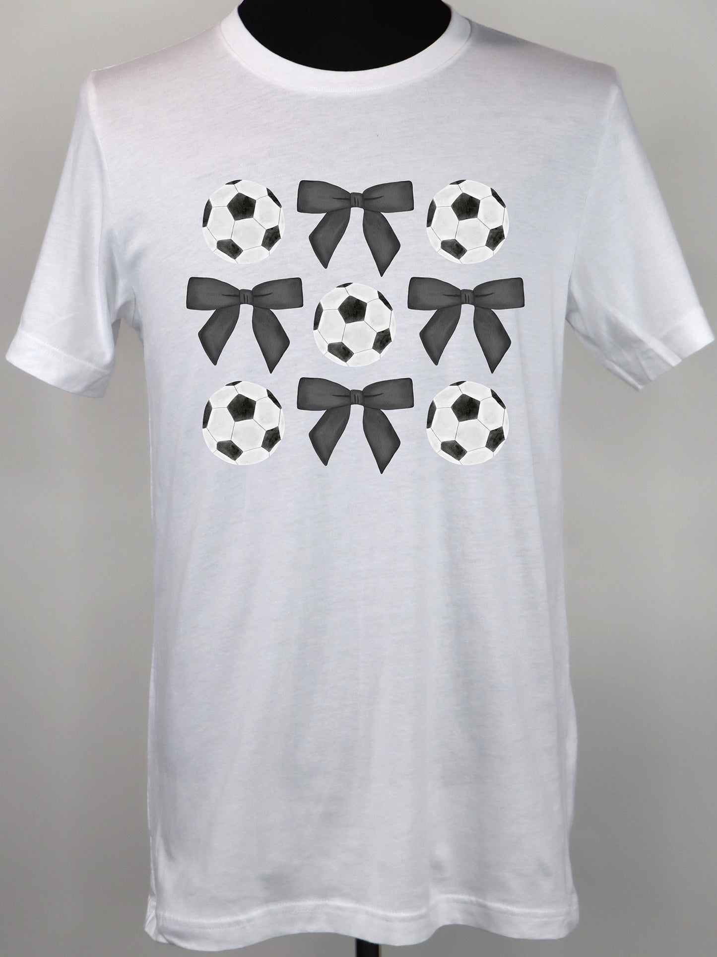 Soccer Coquette Black Bows TEE- Multiple Colors