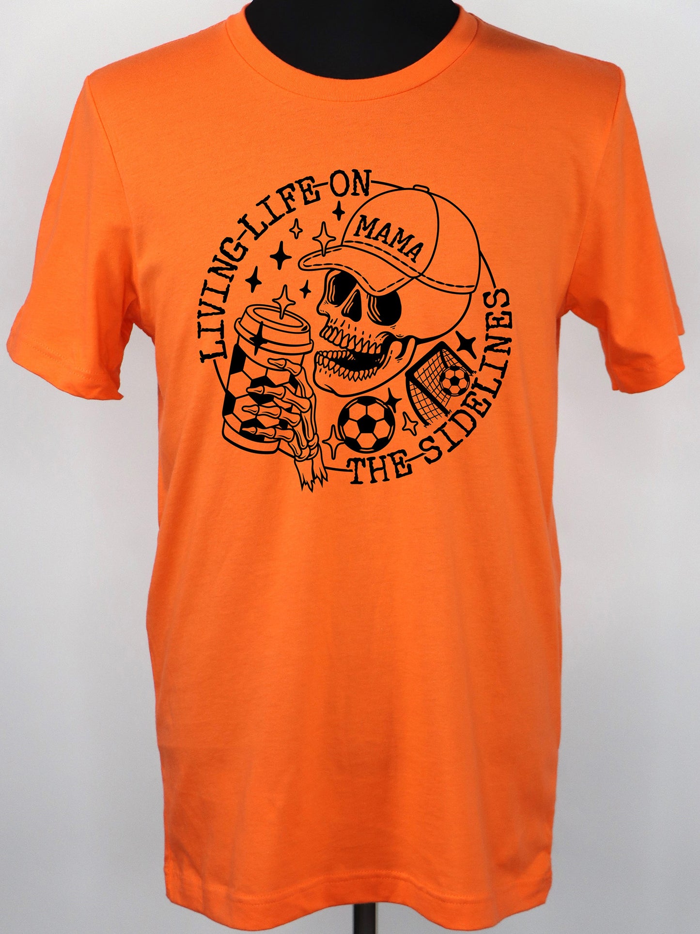 Soccer Mama- Life on the Sidelines (all black) TEE- Multiple Colors