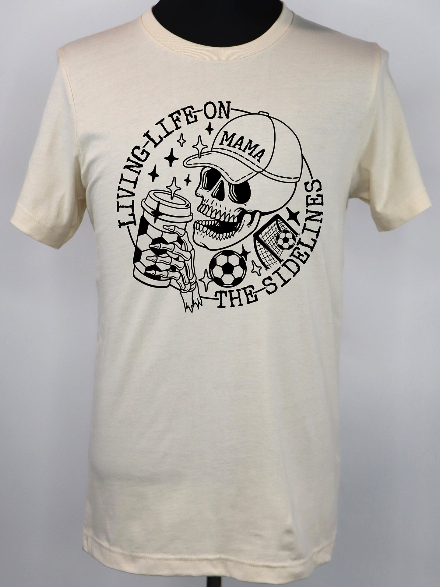 Soccer Mama- Life on the Sidelines (all black) TEE- Multiple Colors