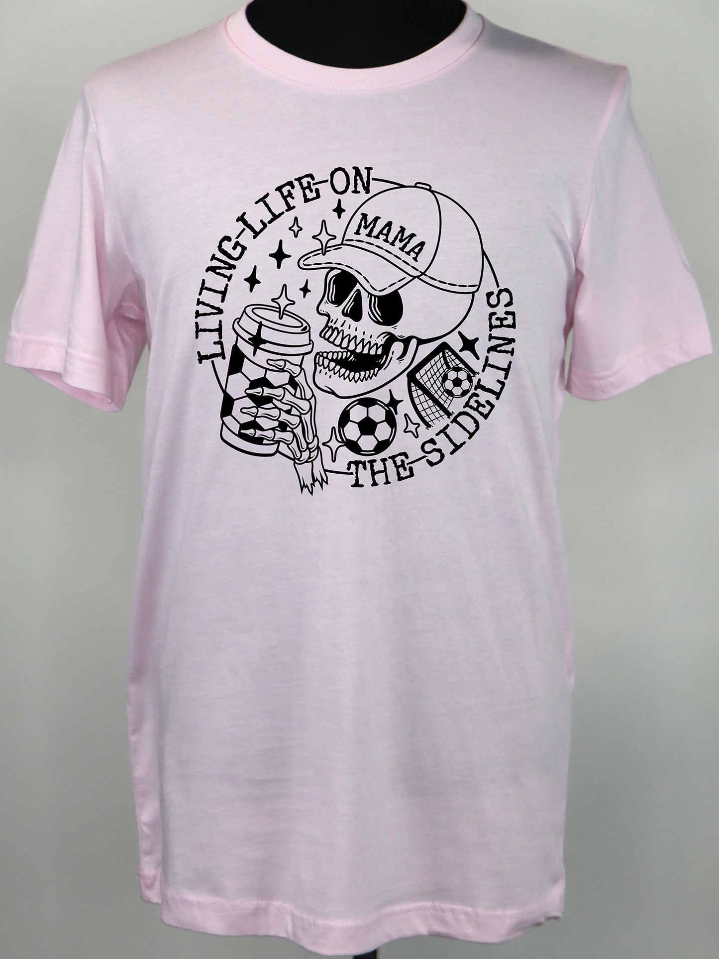 Soccer Mama- Life on the Sidelines (all black) TEE- Multiple Colors