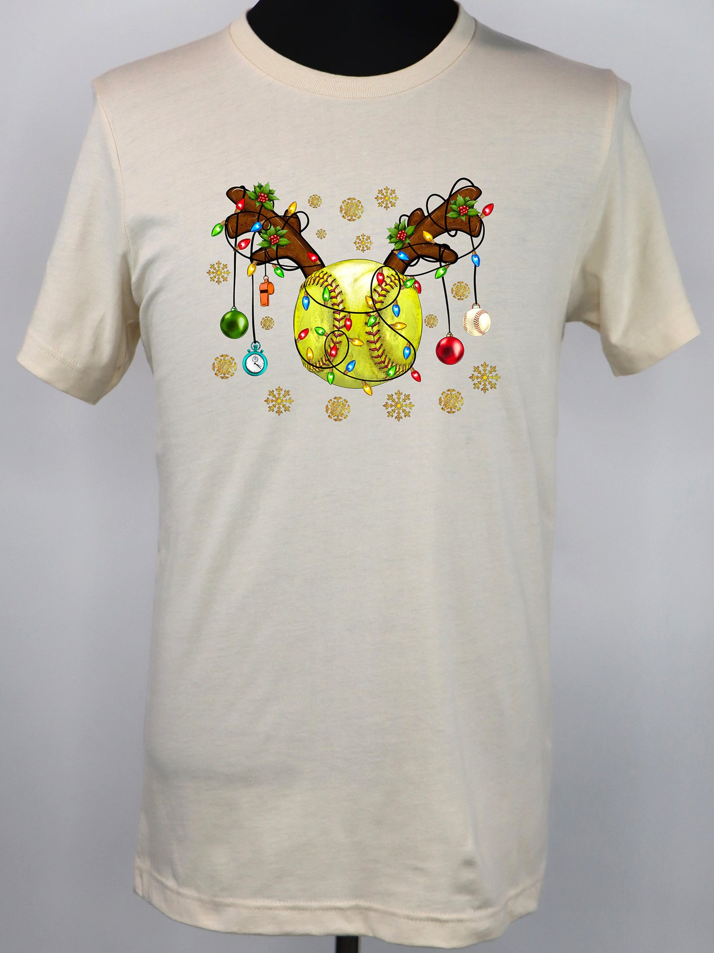 Softball Reindeer Christmas TEE- Multiple Colors
