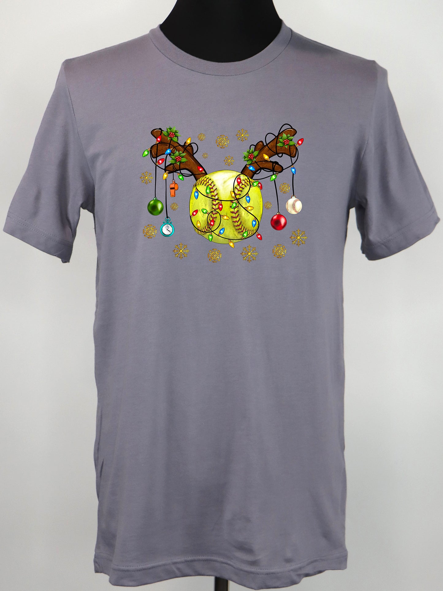 Softball Reindeer Christmas TEE- Multiple Colors