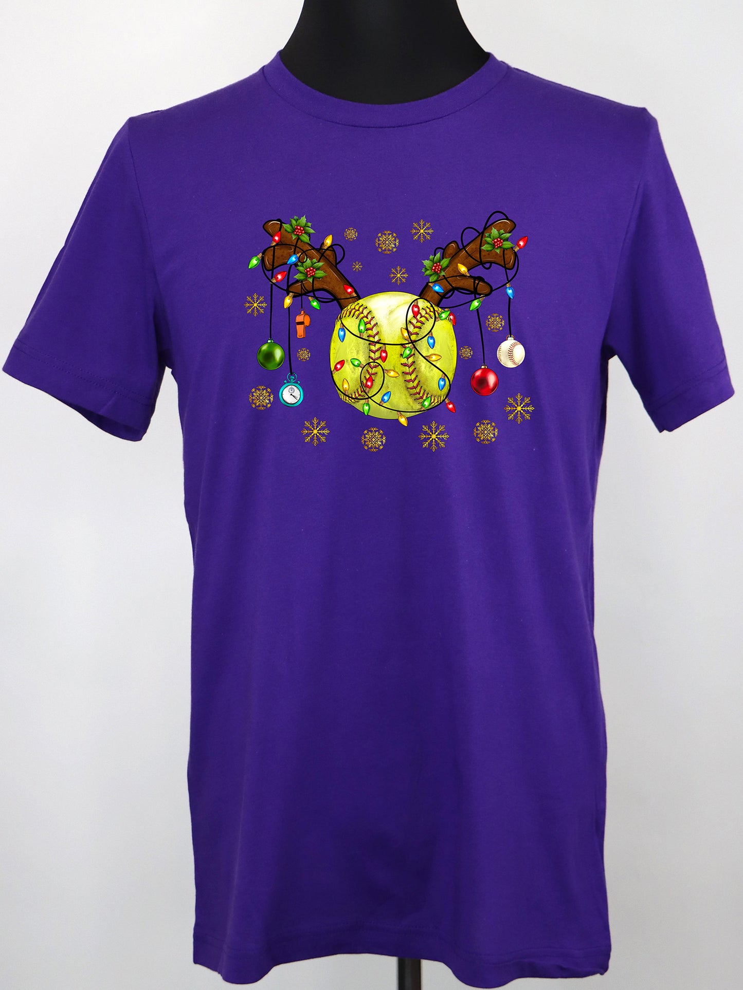 Softball Reindeer Christmas TEE- Multiple Colors
