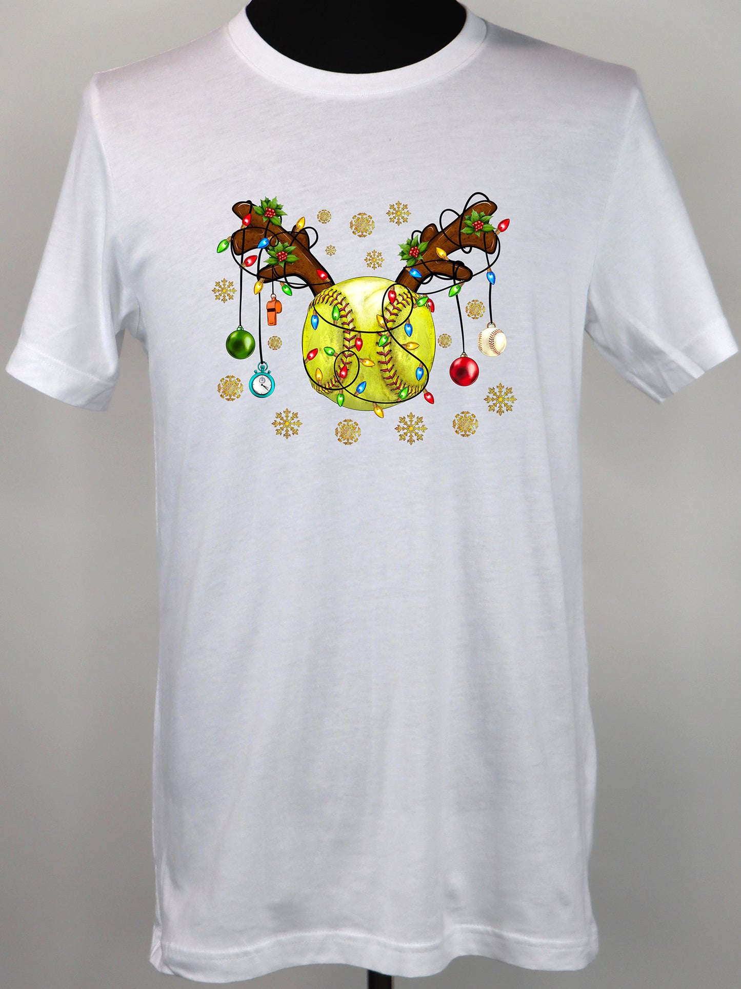 Softball Reindeer Christmas TEE- Multiple Colors