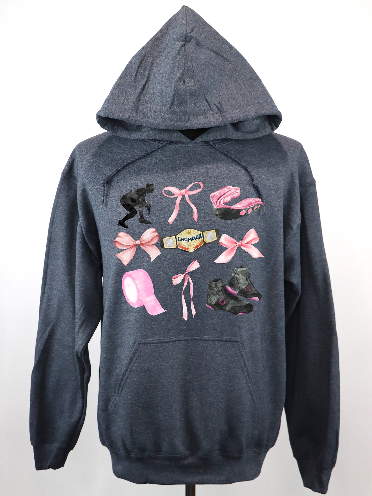 Wrestling Coquette (pink) HOODIE- Multiple Colors