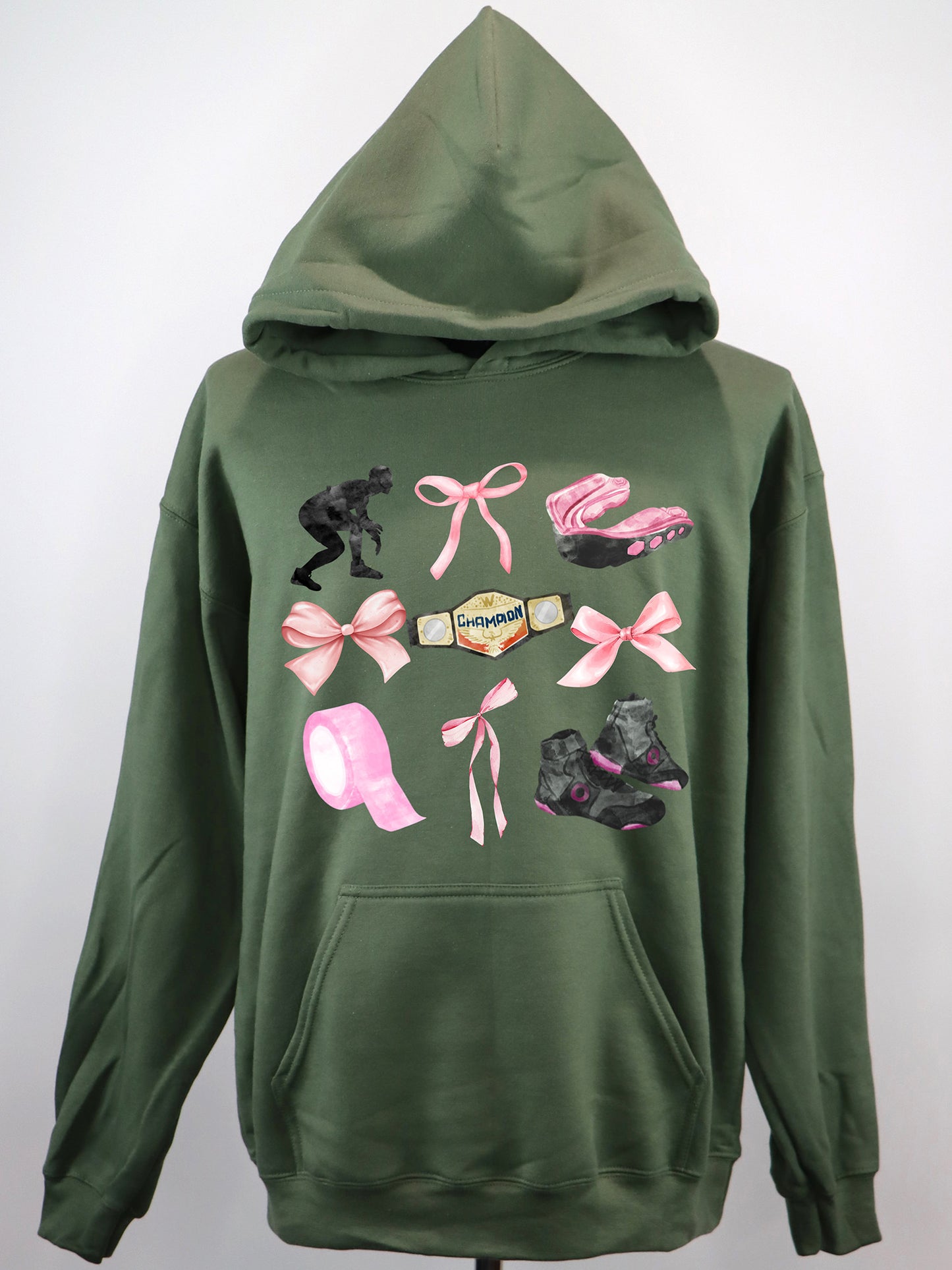 Wrestling Coquette (pink) HOODIE- Multiple Colors