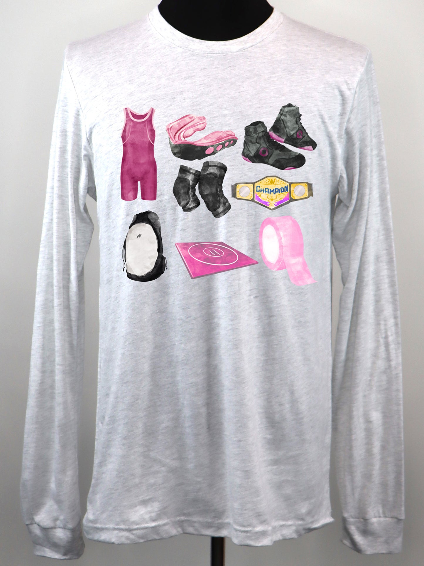 Wrestling Coquette (purple) LONG SLEEVE TEE- Multiple Colors