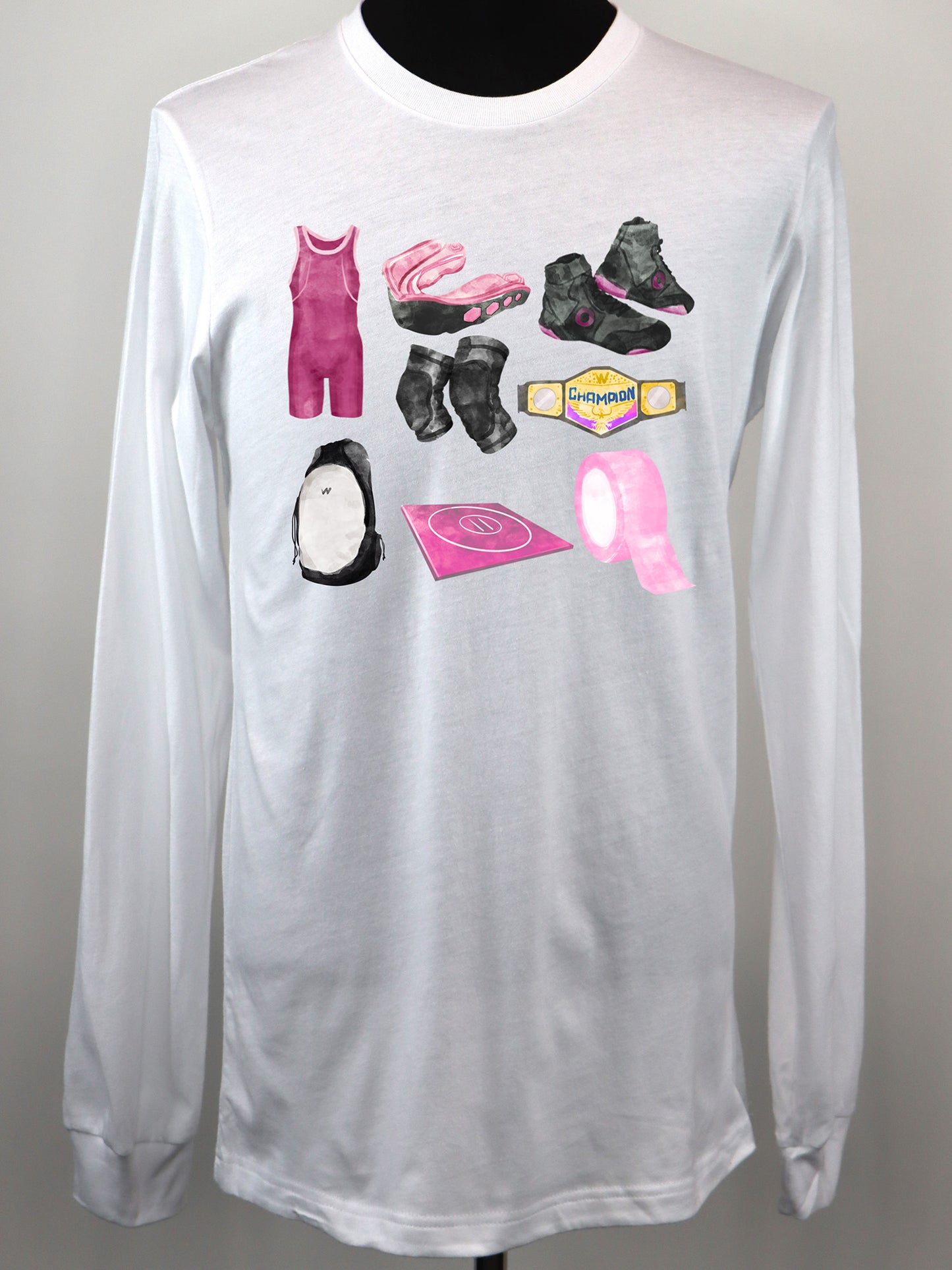 Wrestling Coquette (purple) LONG SLEEVE TEE- Multiple Colors