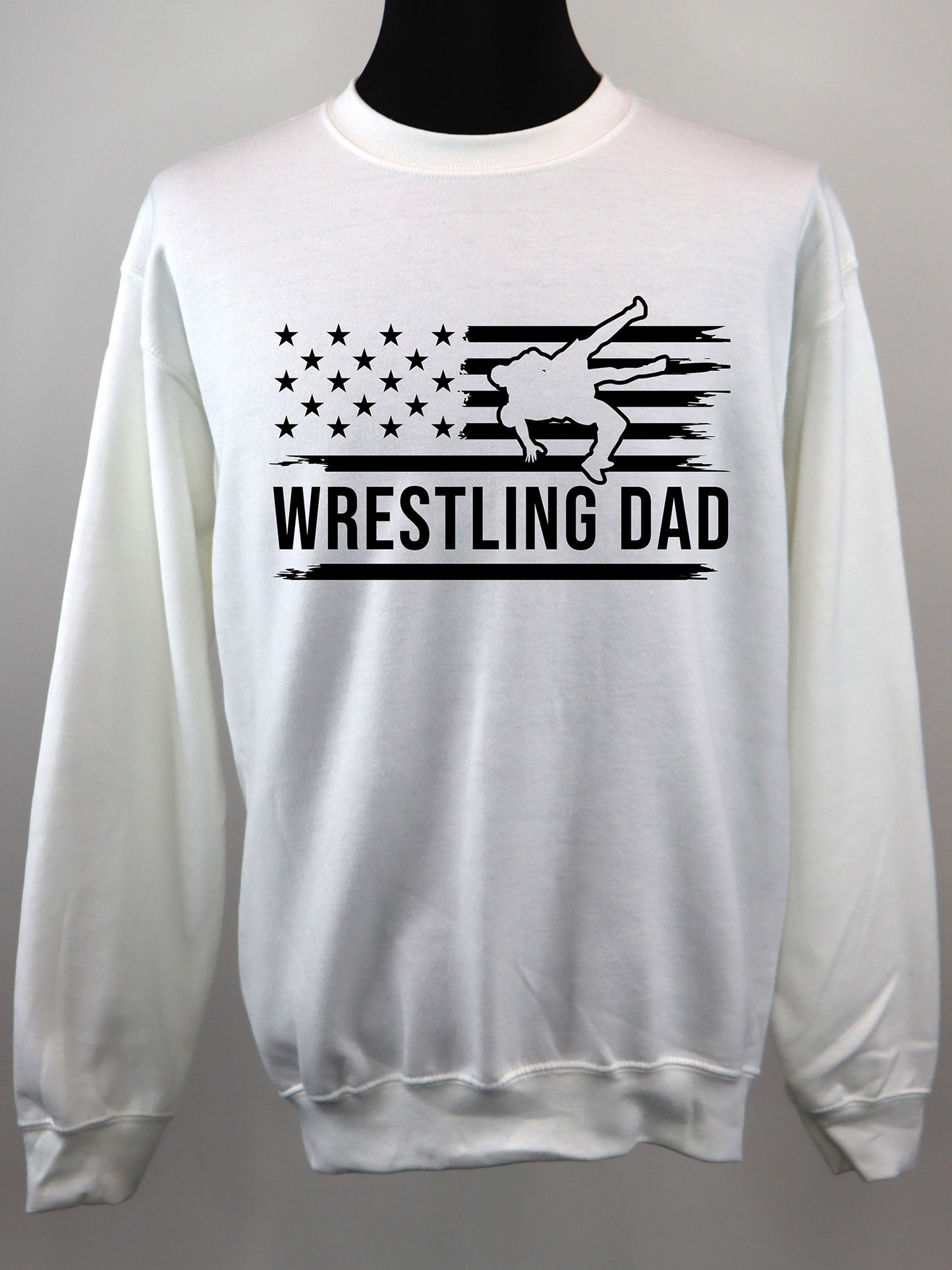 Wrestling Dad Flag (black) CREWNECK- Multiple Colors