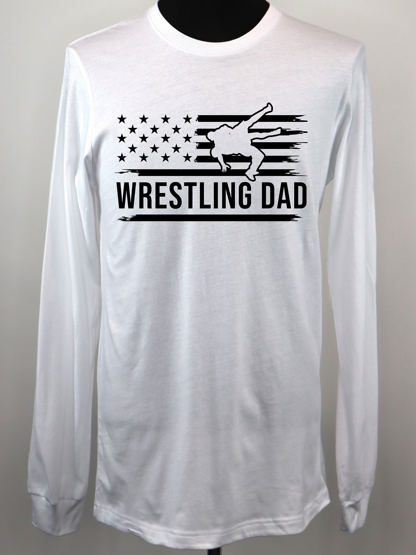 Wrestling Dad Flag (black) LONG SLEEVE TEE- Multiple Colors