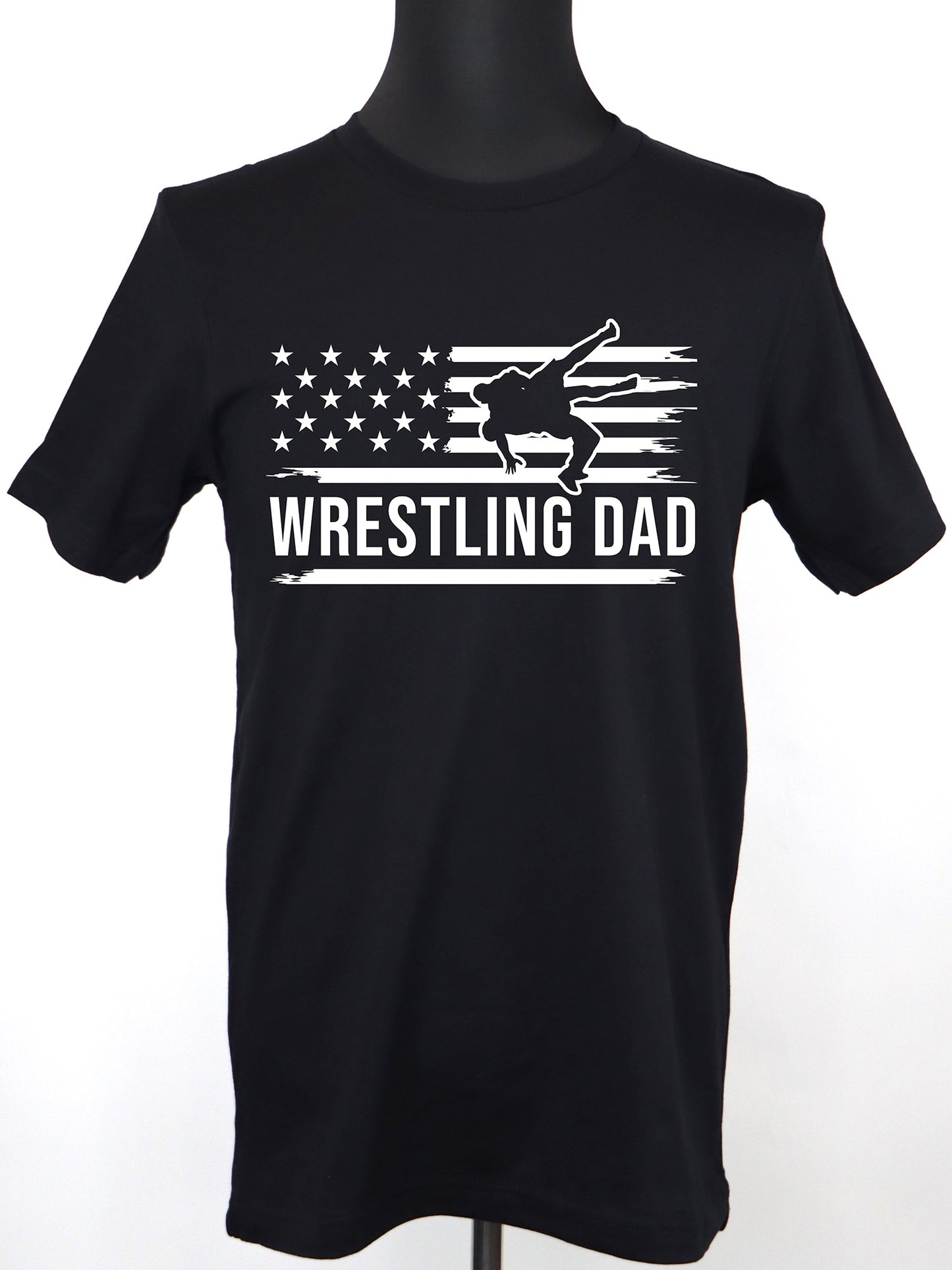 Wrestling Dad Flag (white) TEE- Multiple Colors