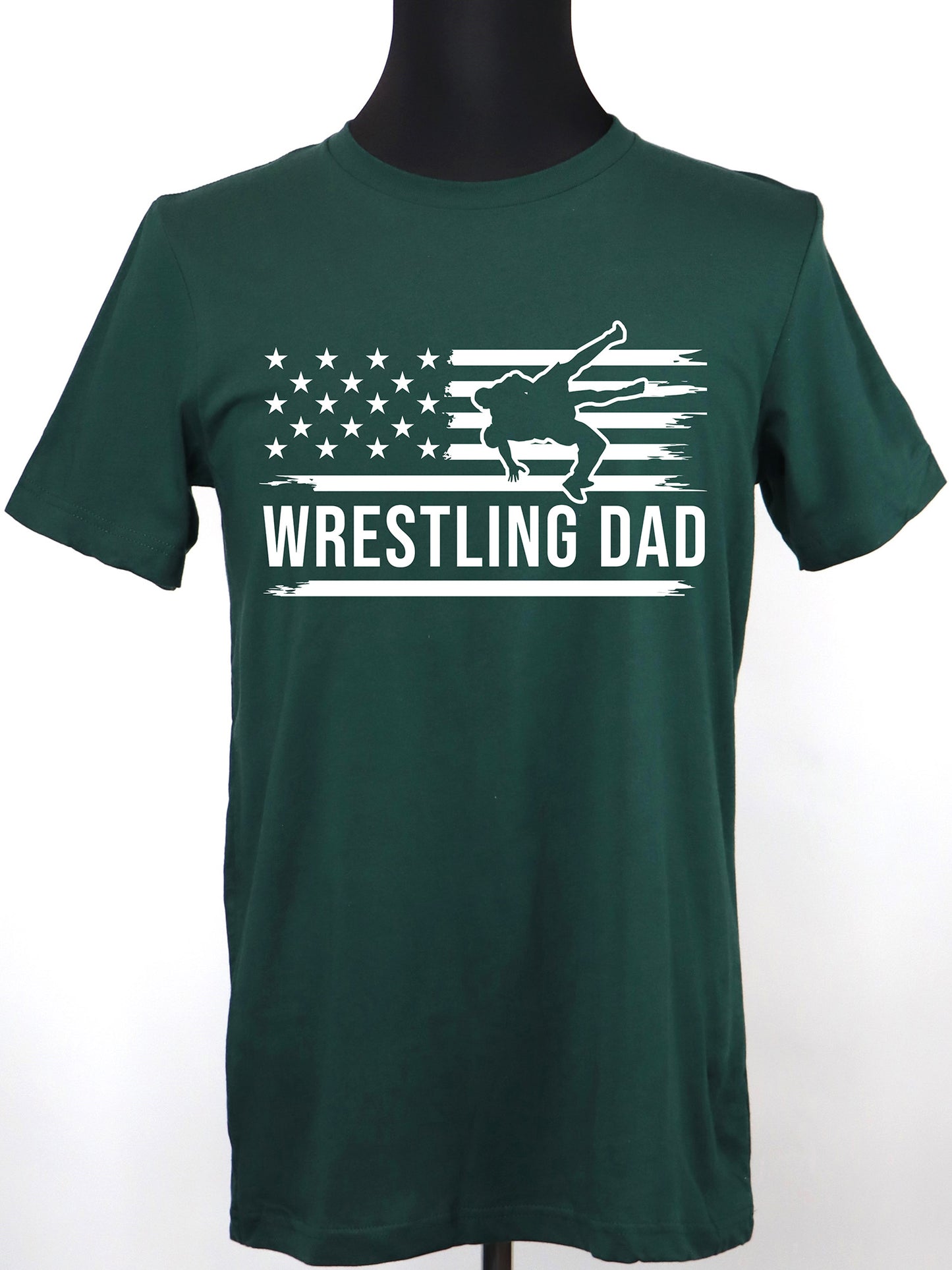 Wrestling Dad Flag (white) TEE- Multiple Colors