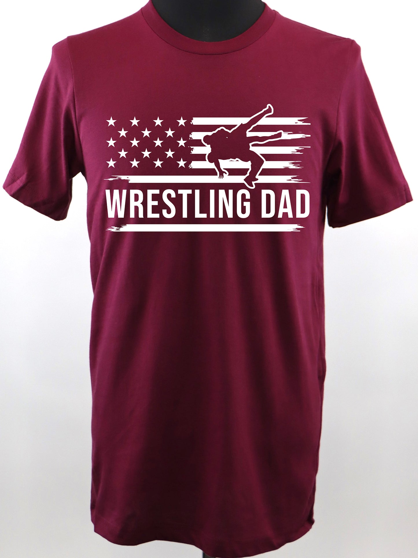 Wrestling Dad Flag (white) TEE- Multiple Colors