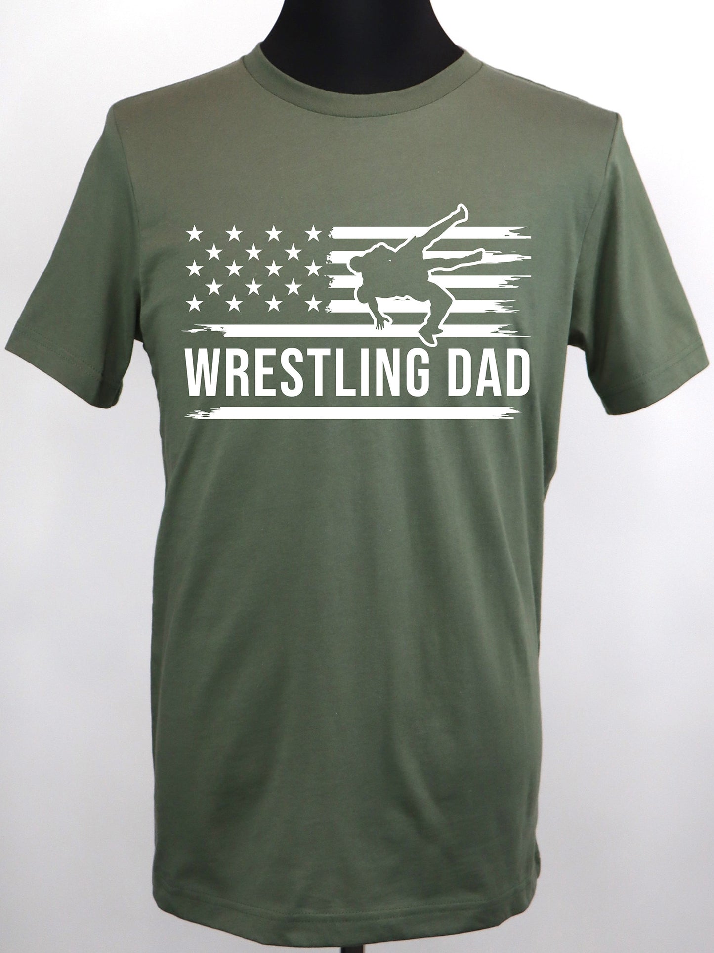 Wrestling Dad Flag (white) TEE- Multiple Colors
