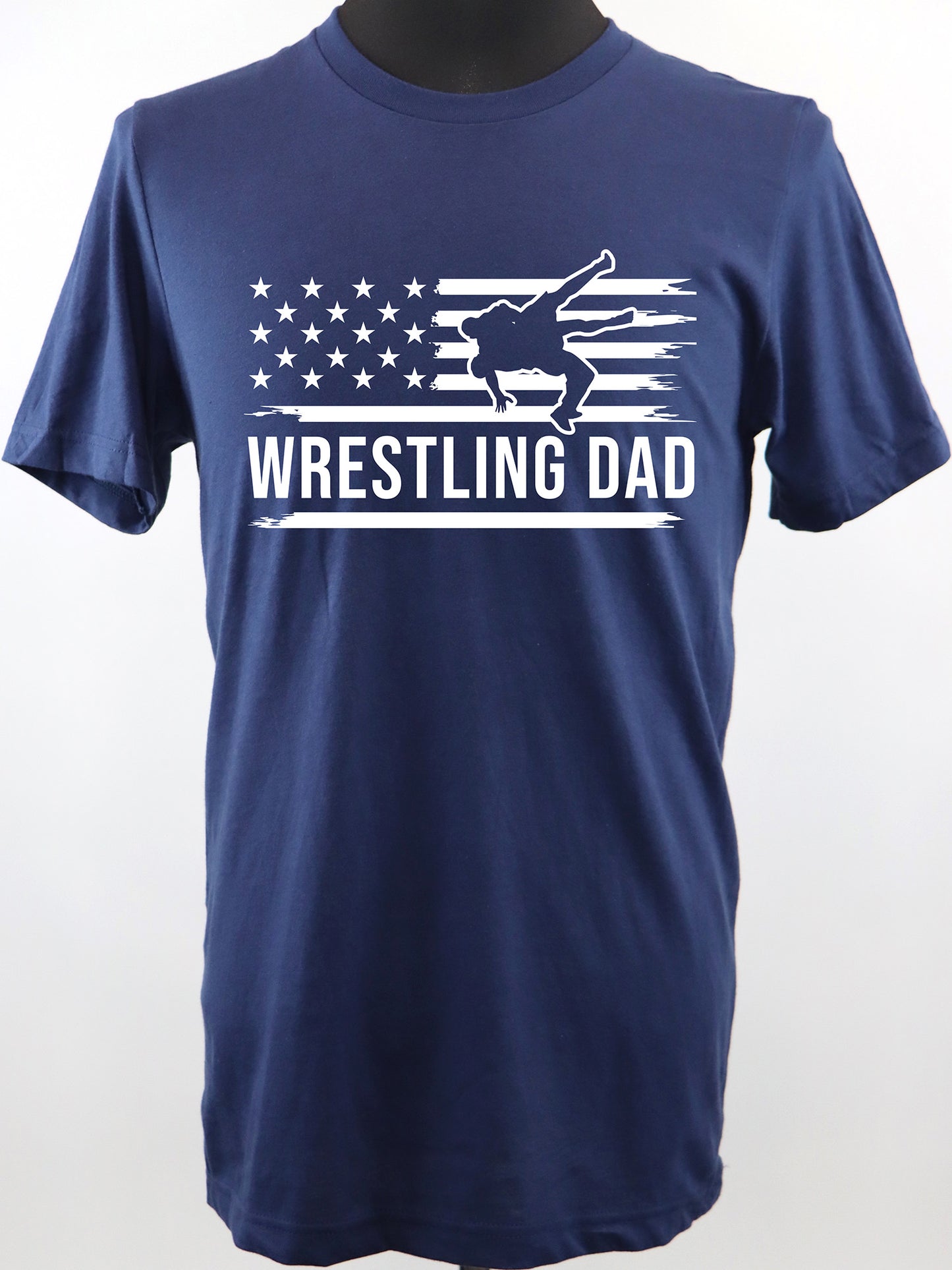 Wrestling Dad Flag (white) TEE- Multiple Colors