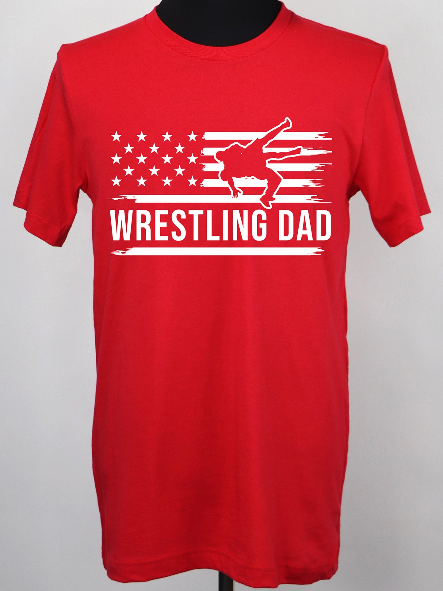 Wrestling Dad Flag (white) TEE- Multiple Colors
