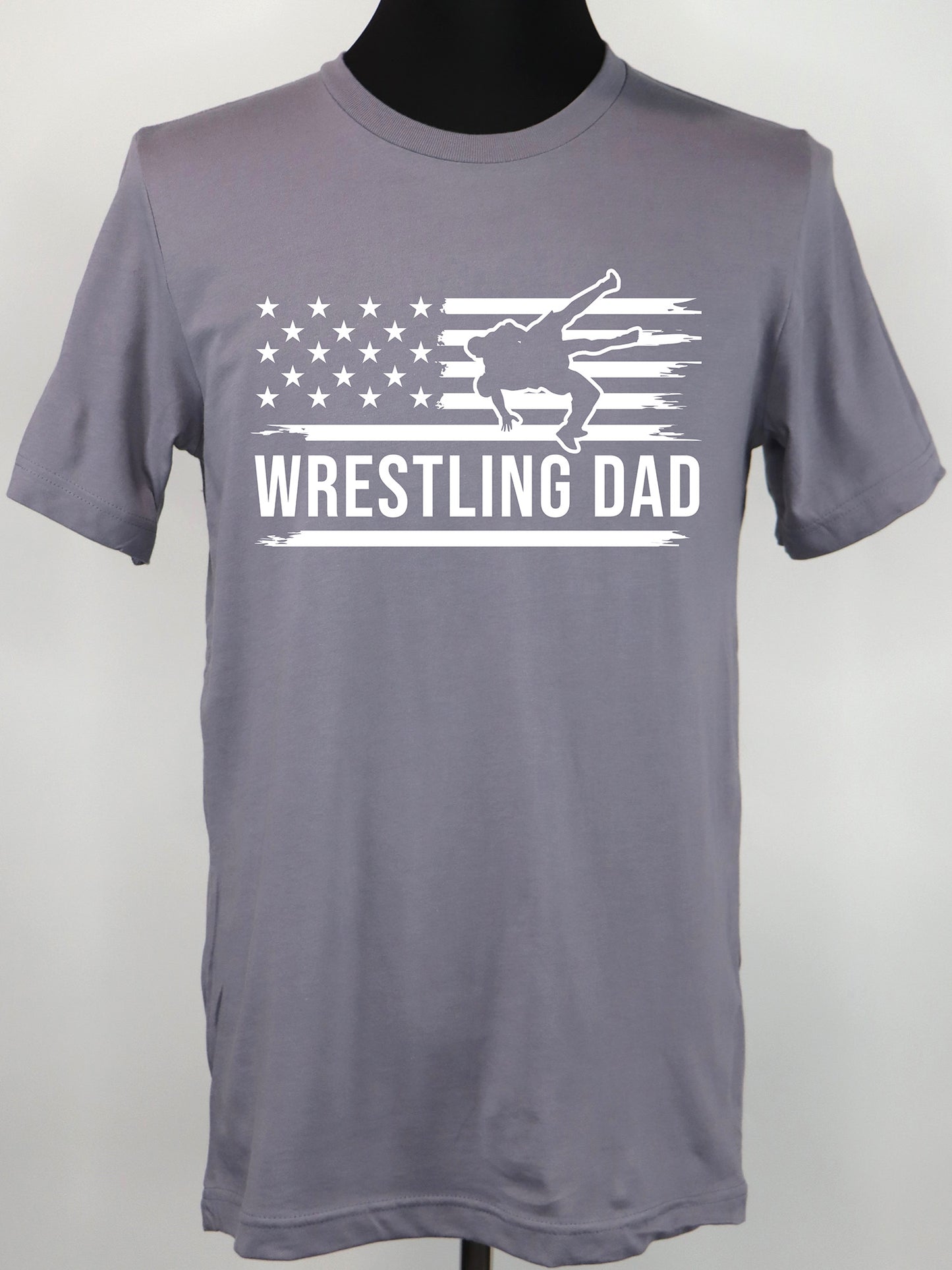 Wrestling Dad Flag (white) TEE- Multiple Colors