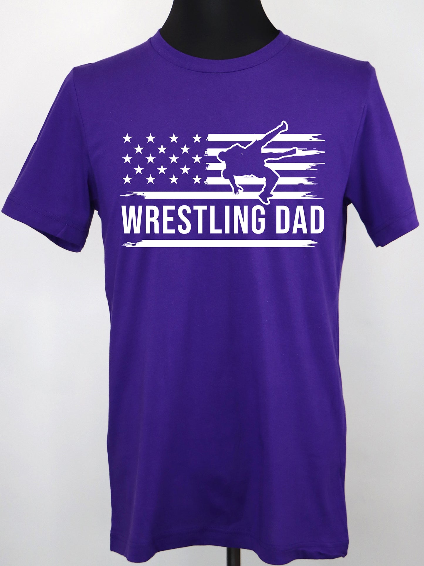 Wrestling Dad Flag (white) TEE- Multiple Colors