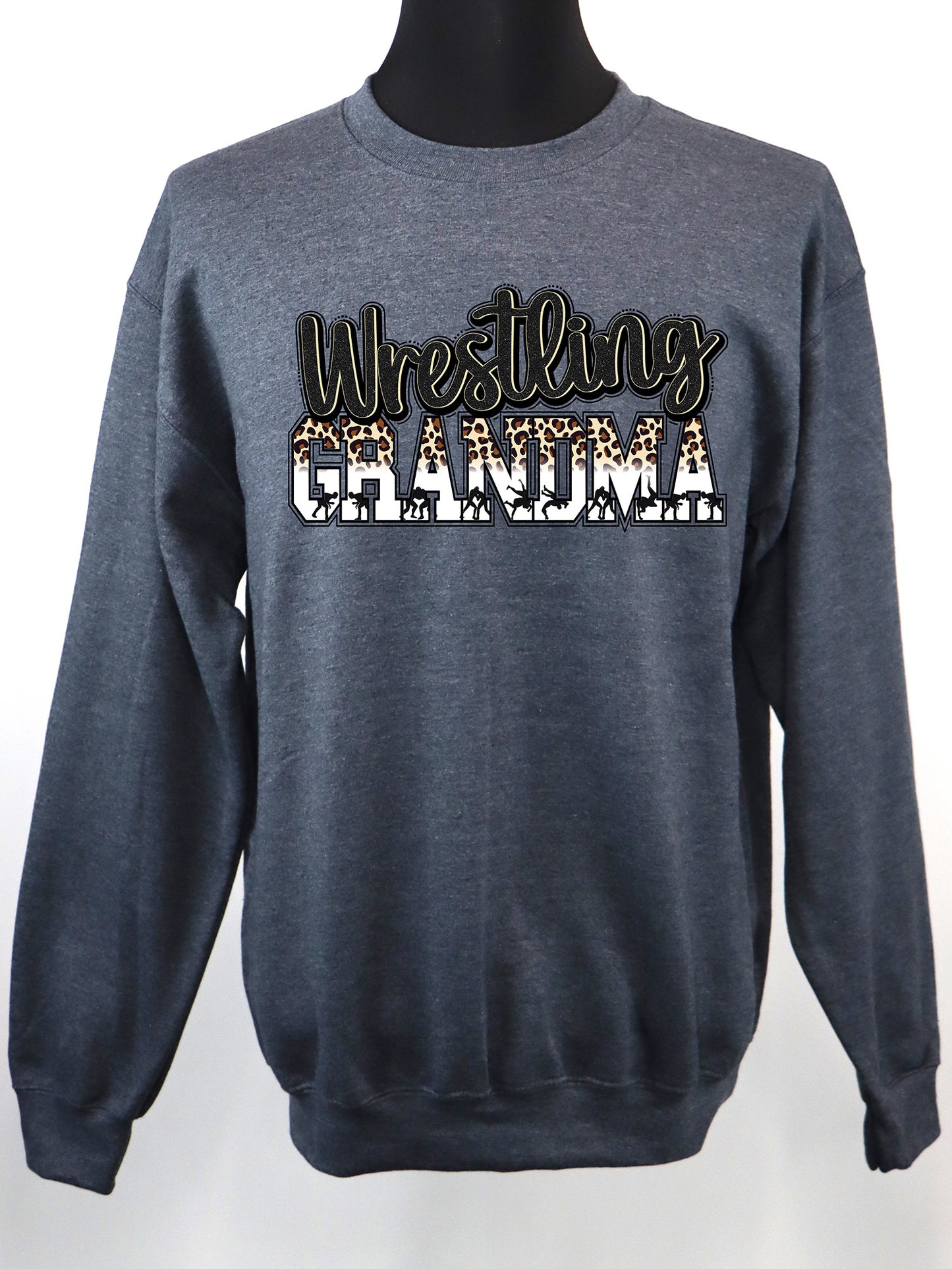 Wrestling Grandma Leopard CREWNECK- Multiple Colors