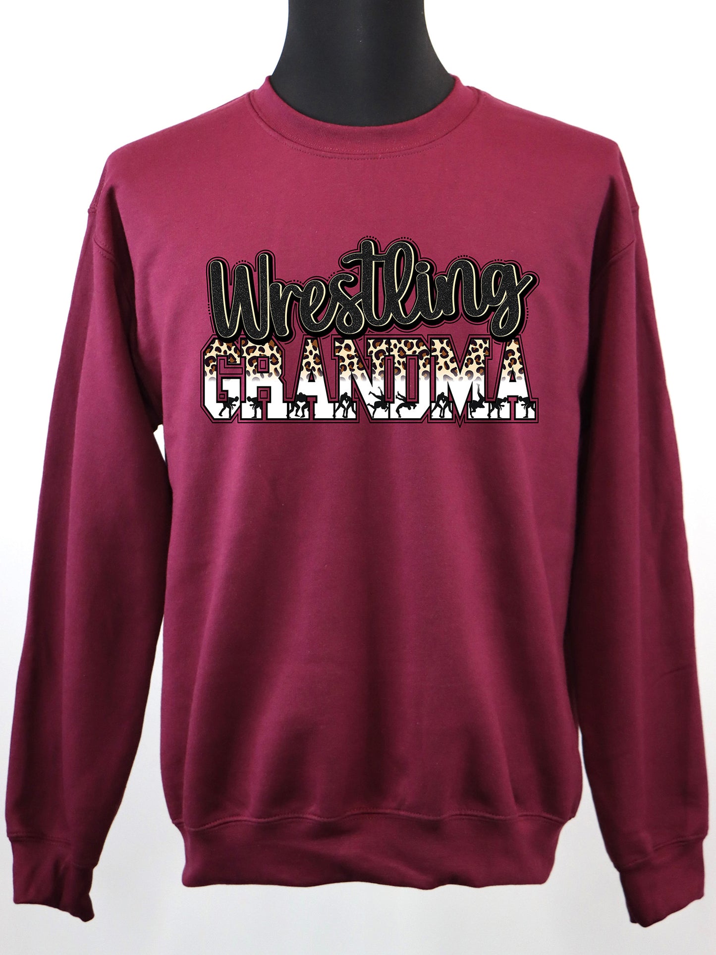Wrestling Grandma Leopard CREWNECK- Multiple Colors