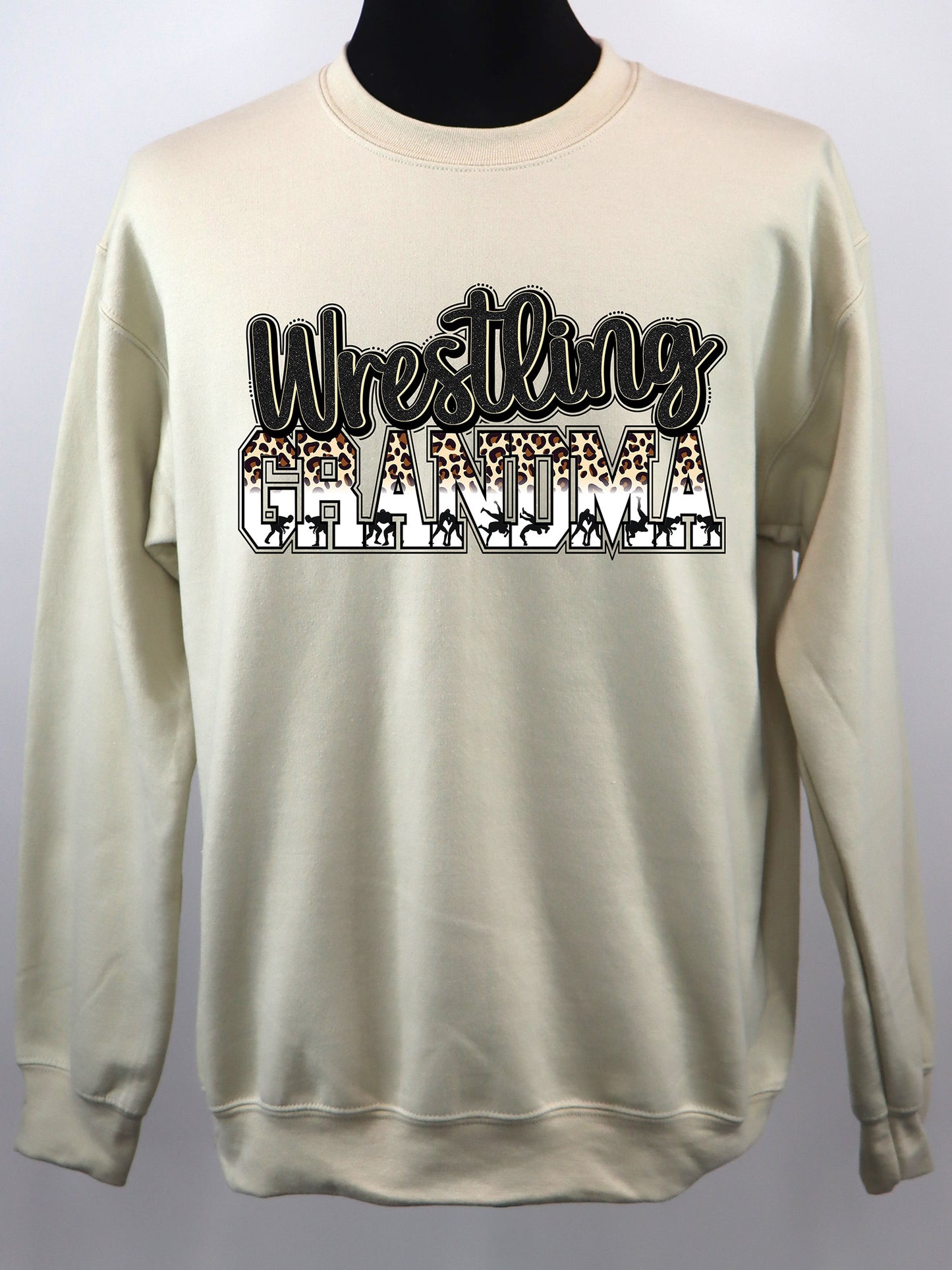 Wrestling Grandma Leopard CREWNECK- Multiple Colors