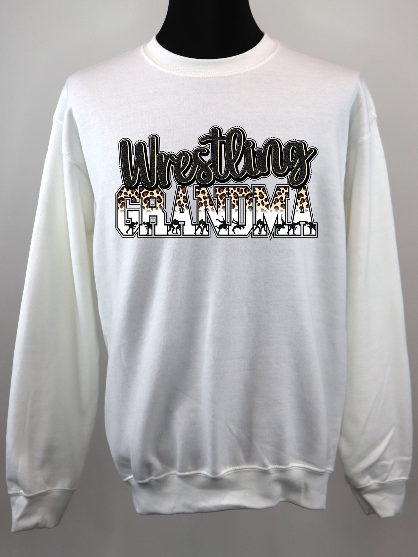Wrestling Grandma Leopard CREWNECK- Multiple Colors